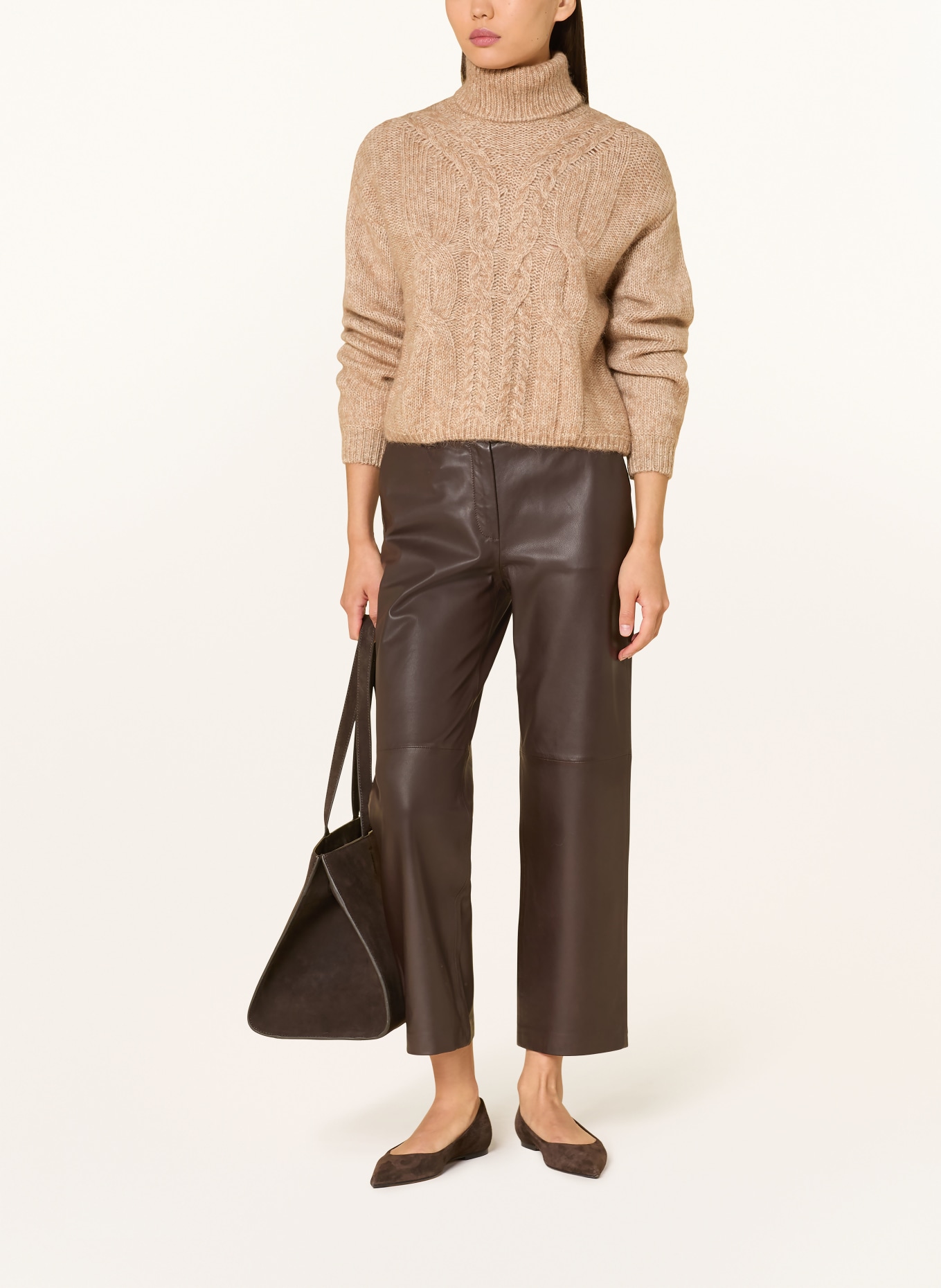 oui Rollkragenpullover mit Alpaka: BEIGE