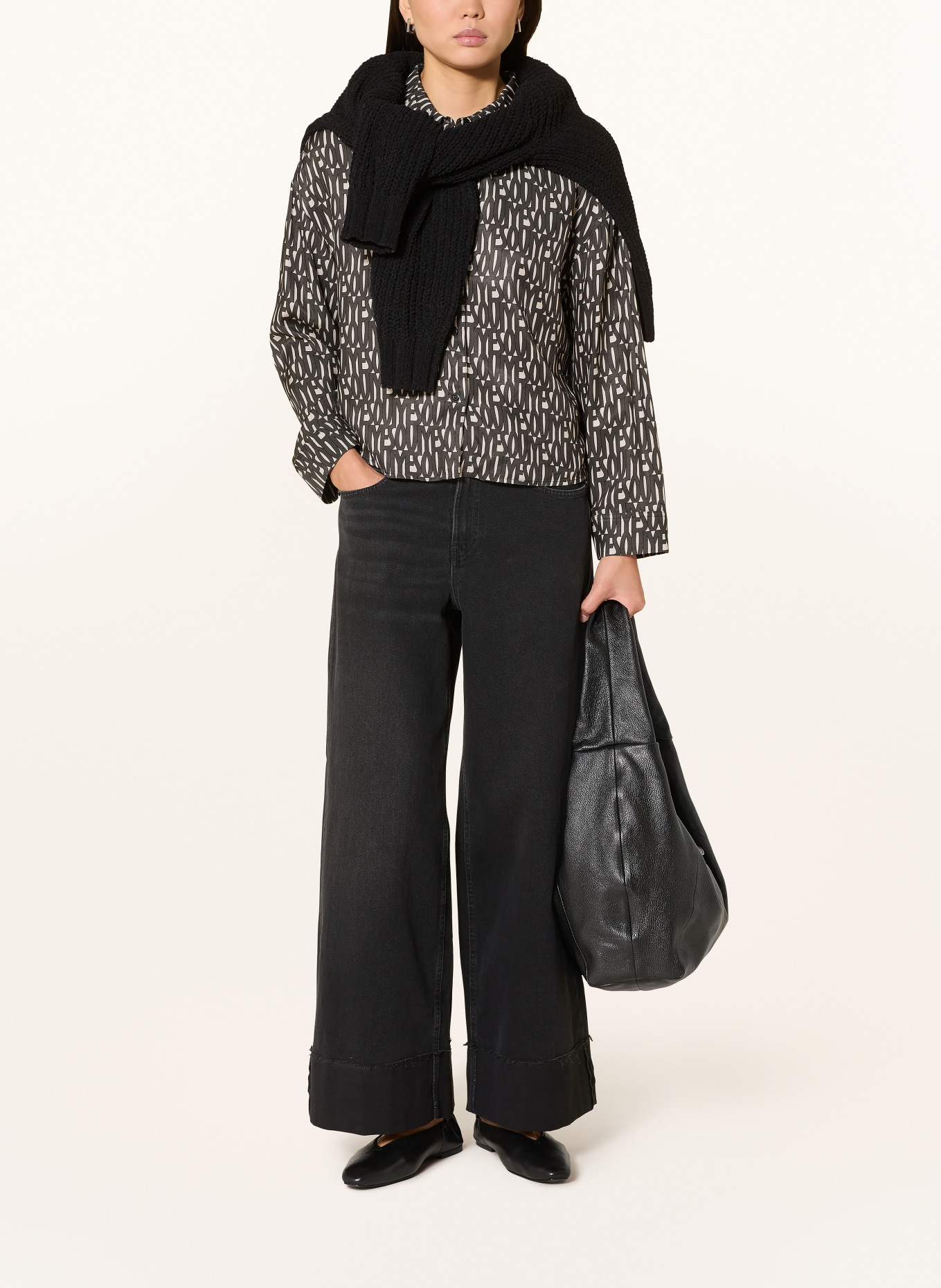 oui Hemdbluse: SCHWARZ / WEISS