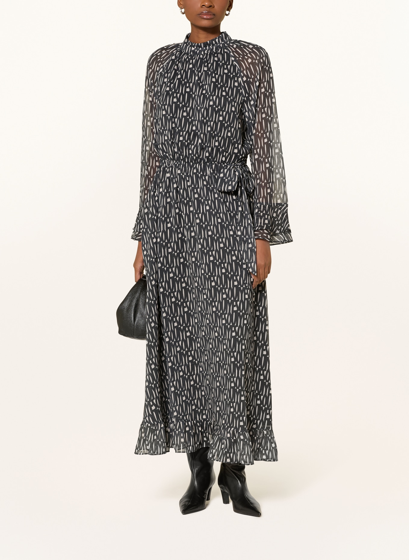 oui Kleid: SCHWARZ / CREME