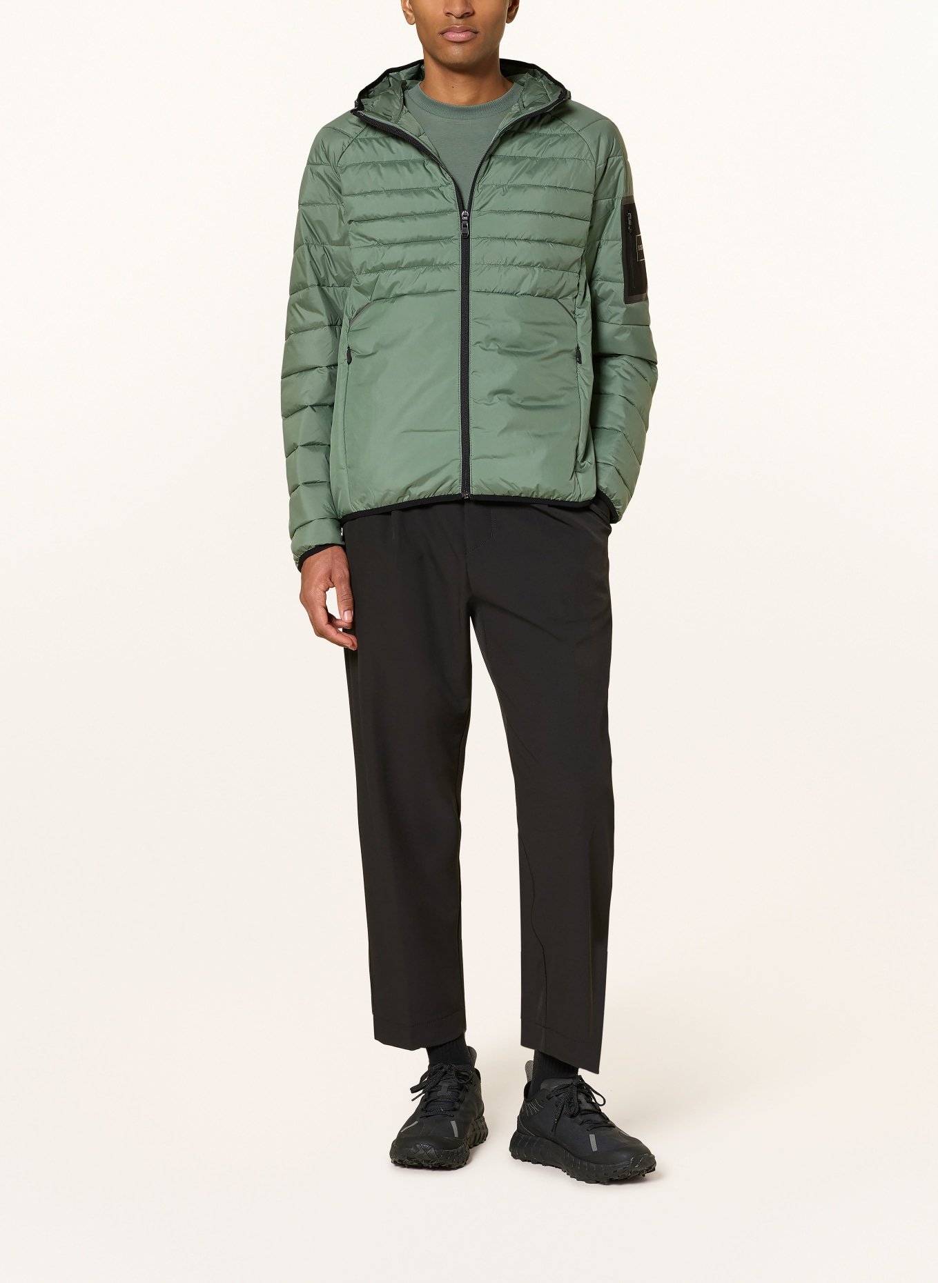 BOSS Steppjacke OW_URBANEX: GRÜN / SCHWARZ