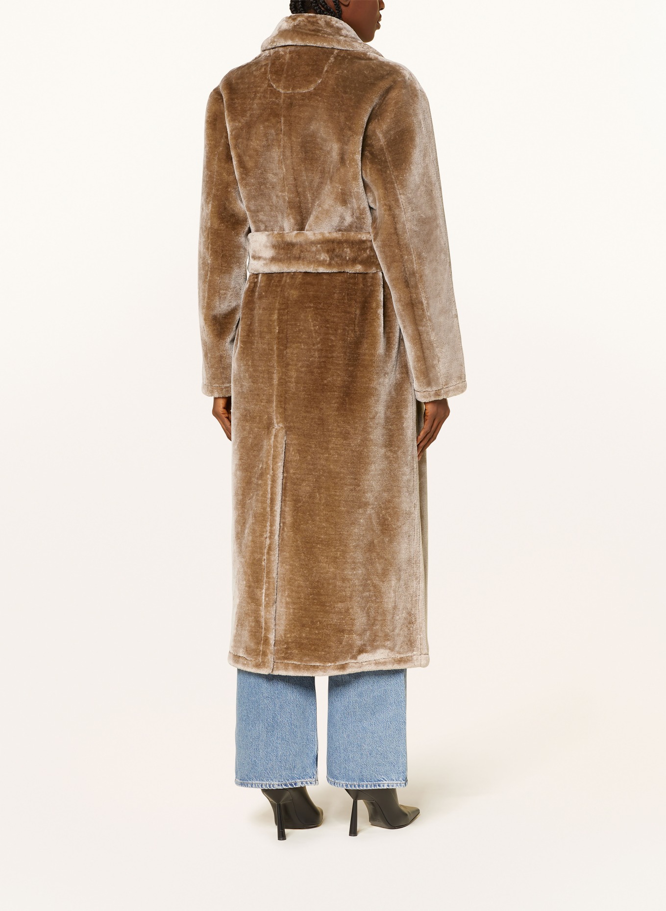 STAND STUDIO Kunstfell-Mantel KARINA: CAMEL