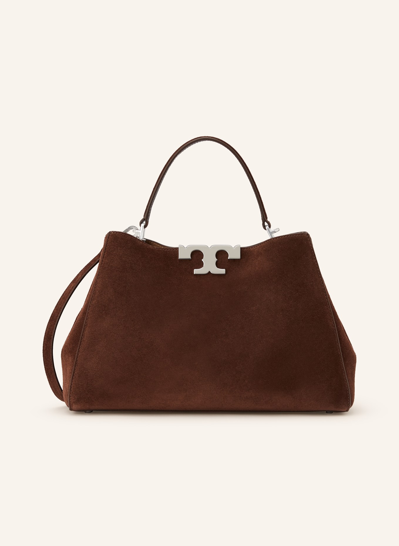 TORY BURCH ELEANOR shoulder bag: DARK BROWN / SILVER
