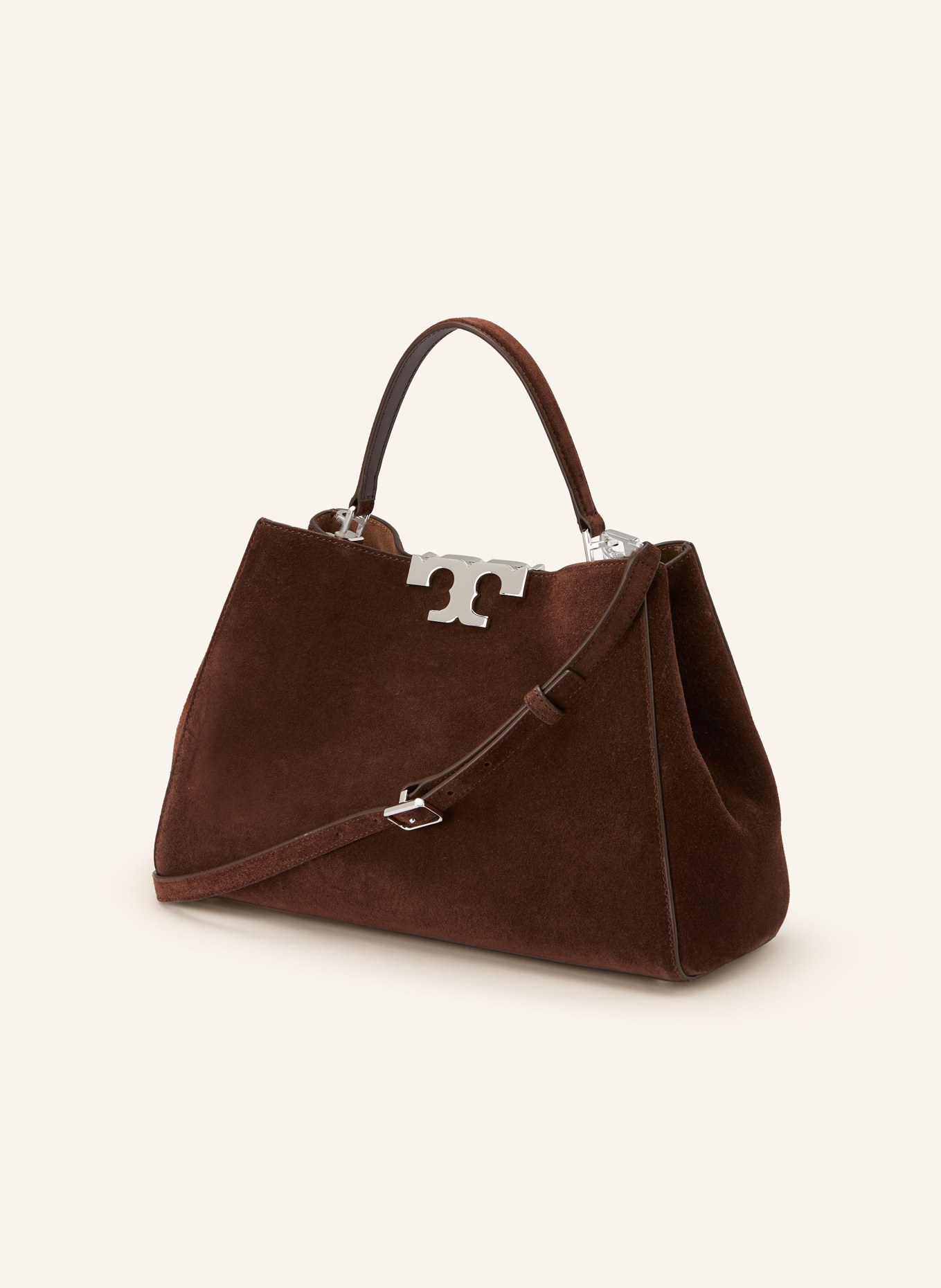 TORY BURCH ELEANOR shoulder bag: DARK BROWN / SILVER