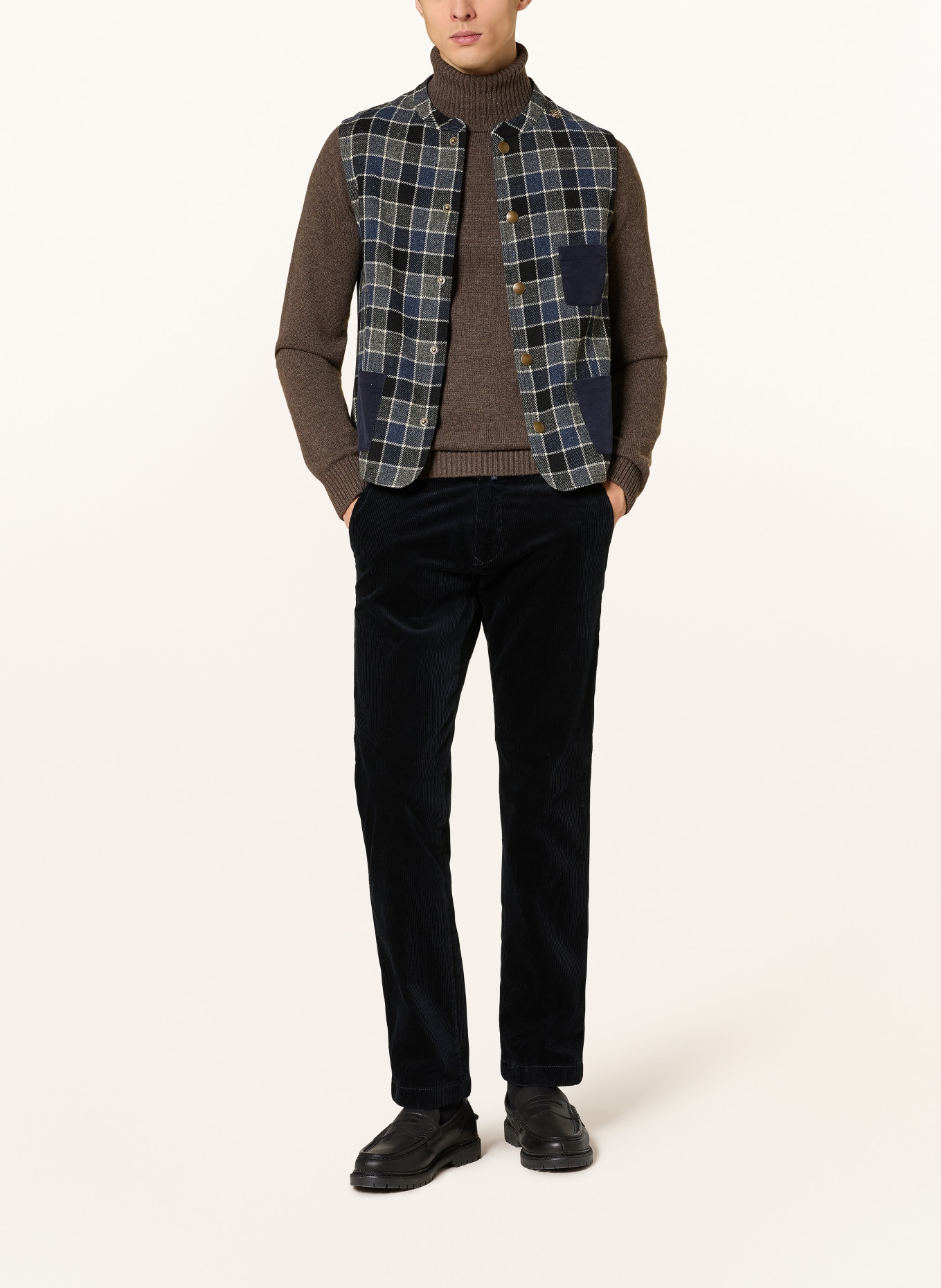 Grasegger Trachtenweste KAISERBLICK: BLAU / GRAU / SCHWARZ