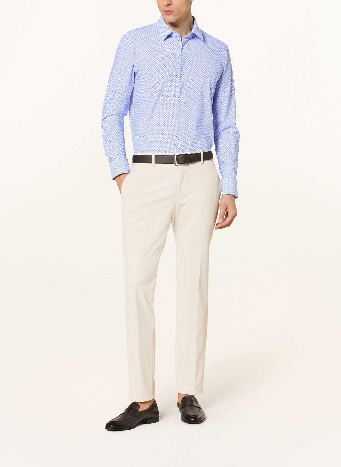 BOSS Hemd HANK PERFORMANCE Slim Fit: BLAU / WEISS / SCHWARZ