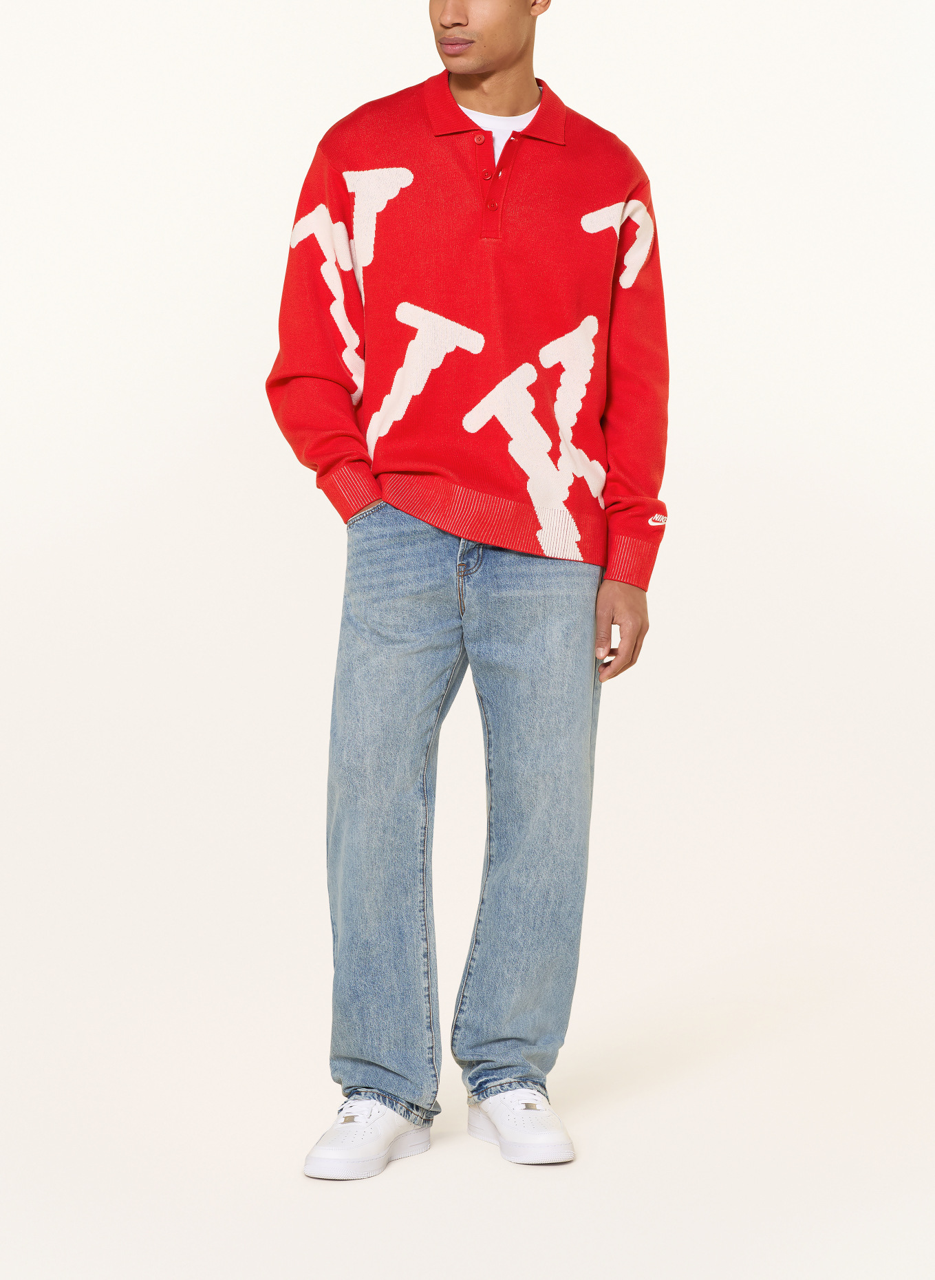 Nike Strick-Poloshirt CLUB RUGBY: ROT / WEISS