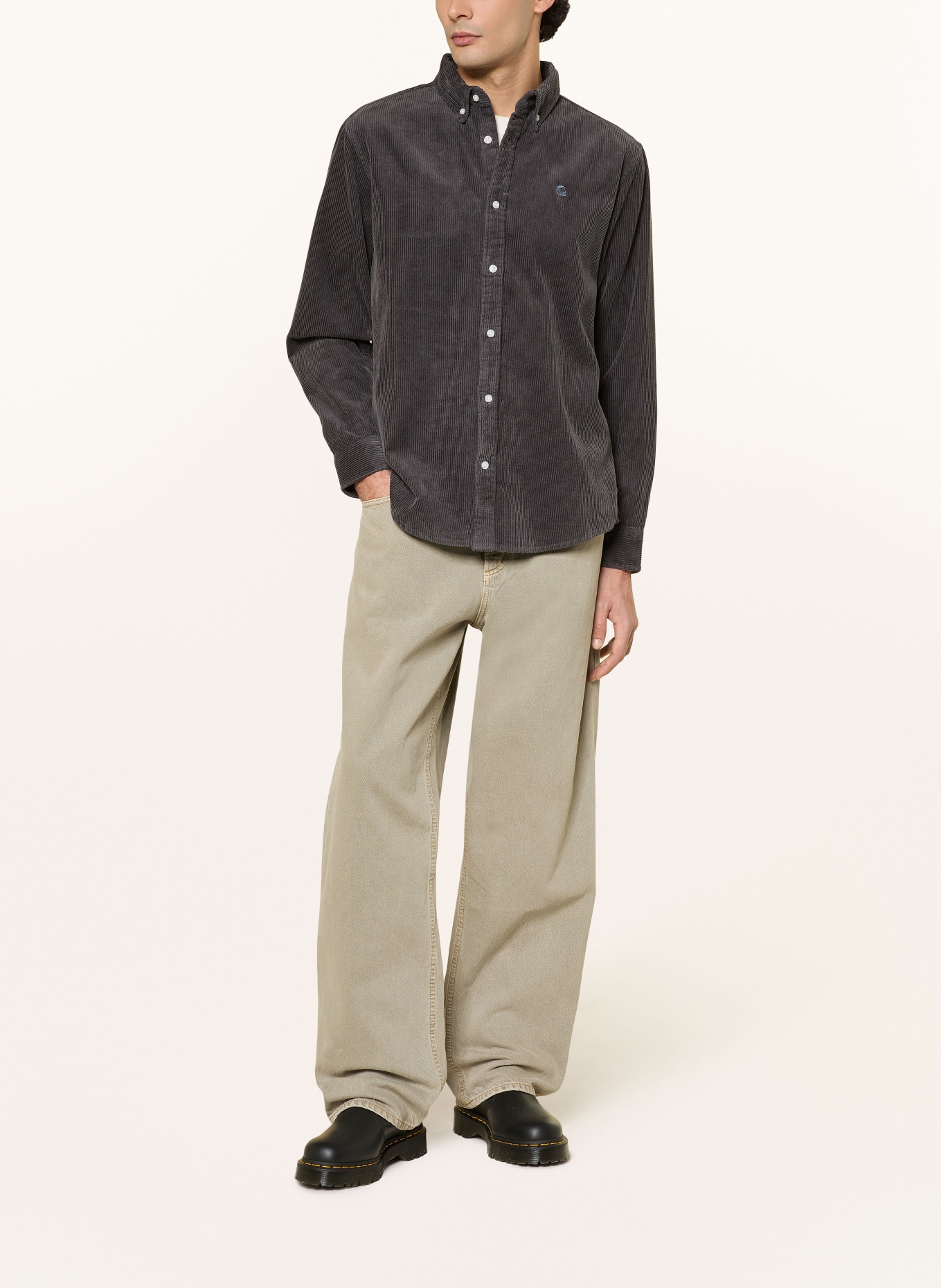 carhartt WIP Cordhemd MADISON Comfort Fit: DUNKELGRAU