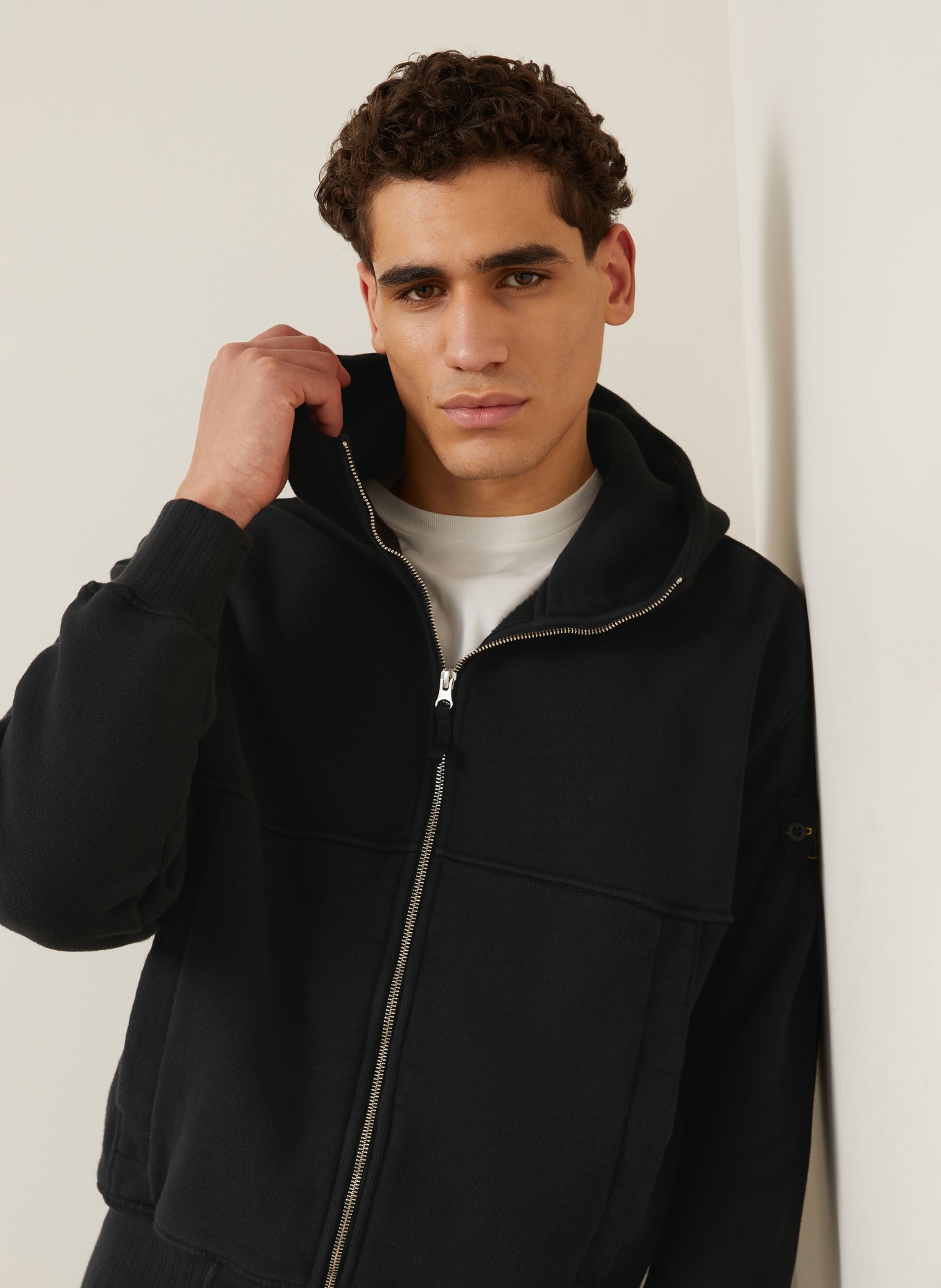 STONE ISLAND Sweatjacke: SCHWARZ