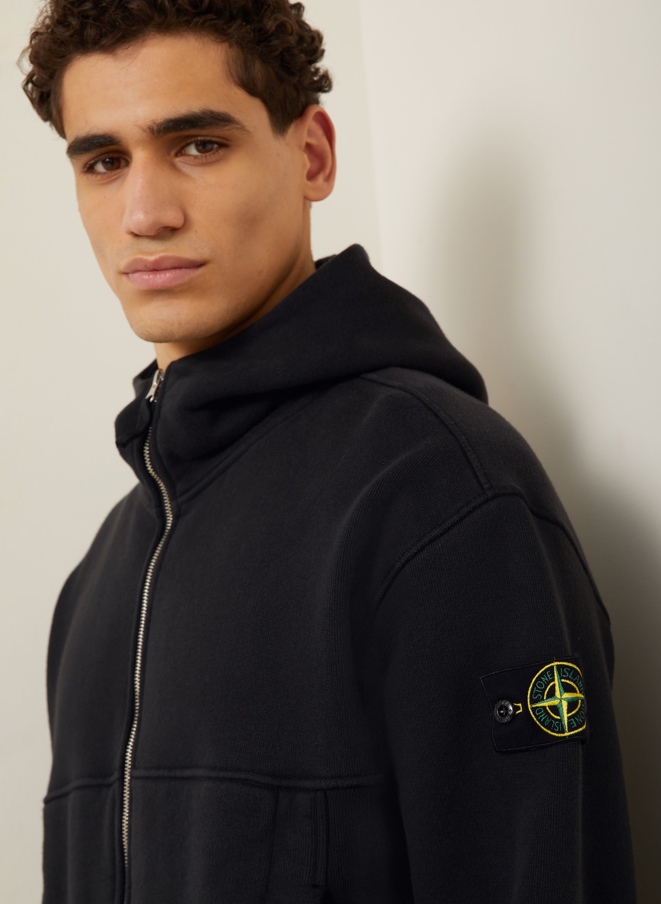 STONE ISLAND Sweatjacke: SCHWARZ