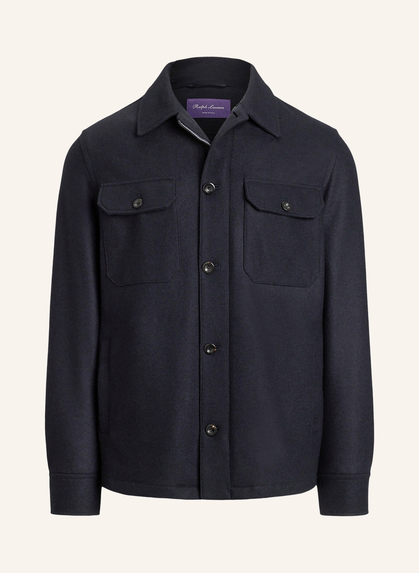RALPH LAUREN PURPLE LABEL Overjacket aus Cashmere: DUNKELBLAU