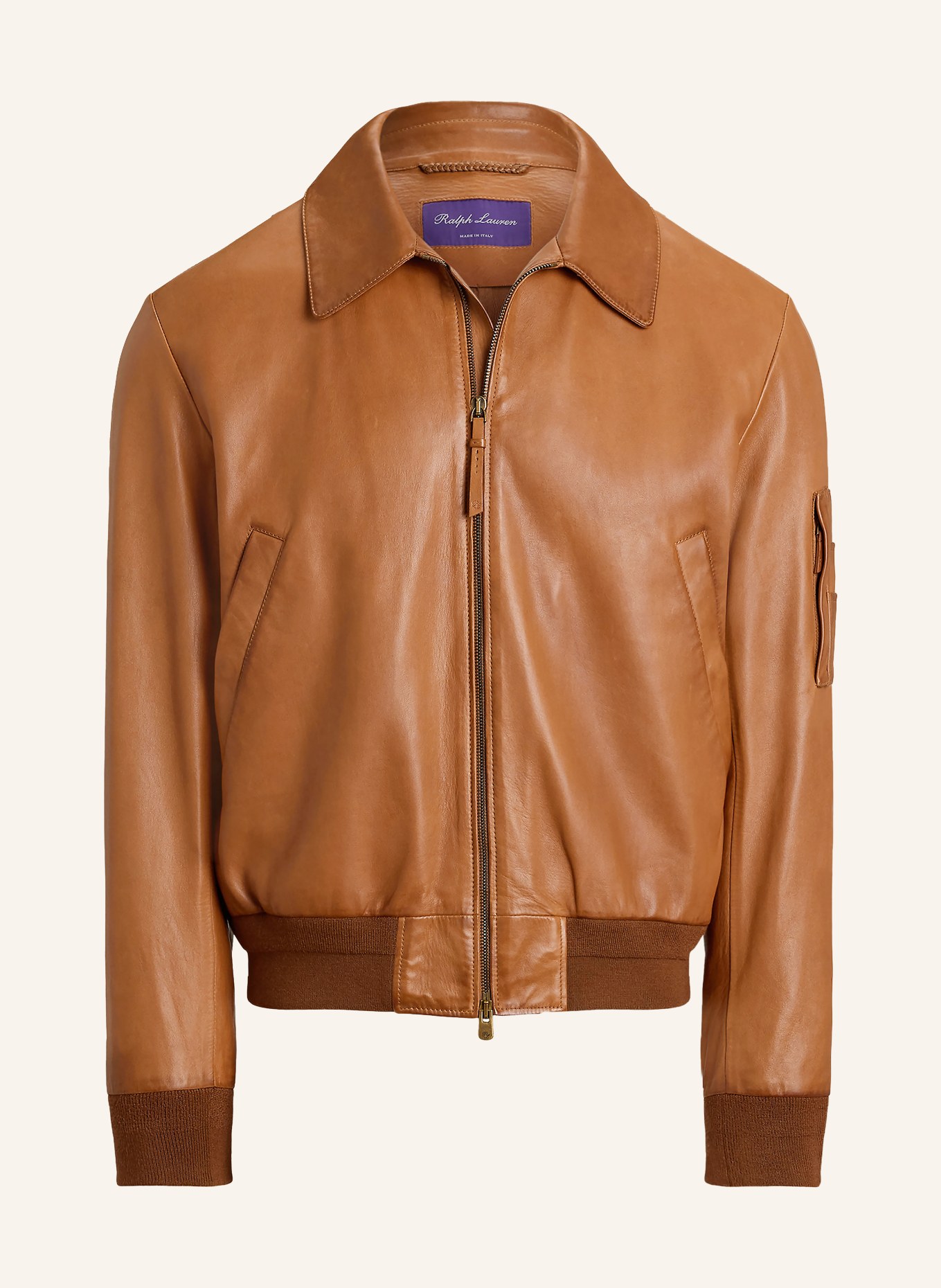 RALPH LAUREN PURPLE LABEL Lederjacke: BRAUN