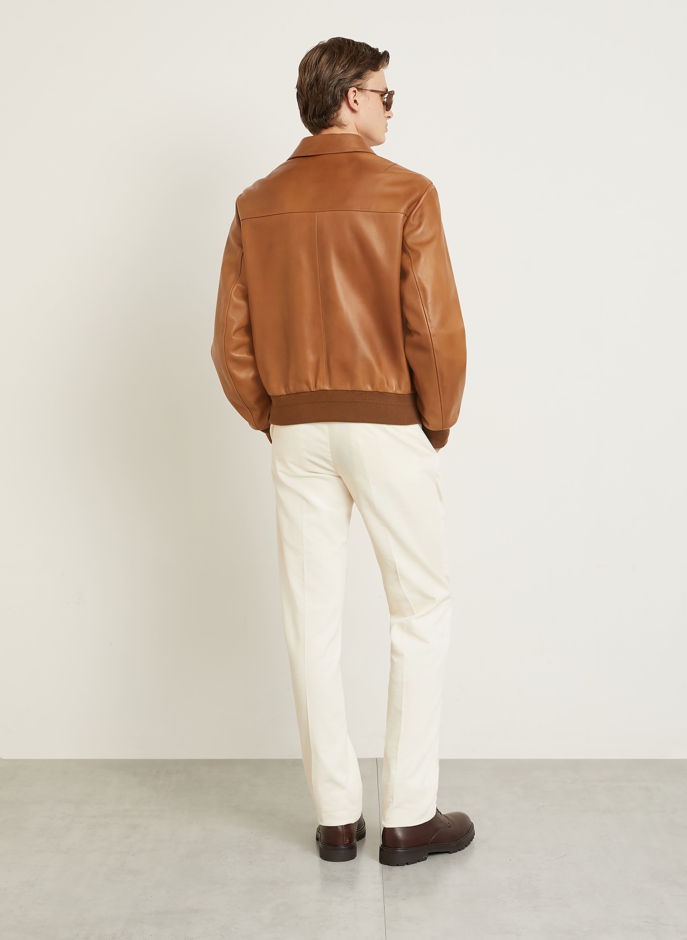 RALPH LAUREN PURPLE LABEL Lederjacke: BRAUN