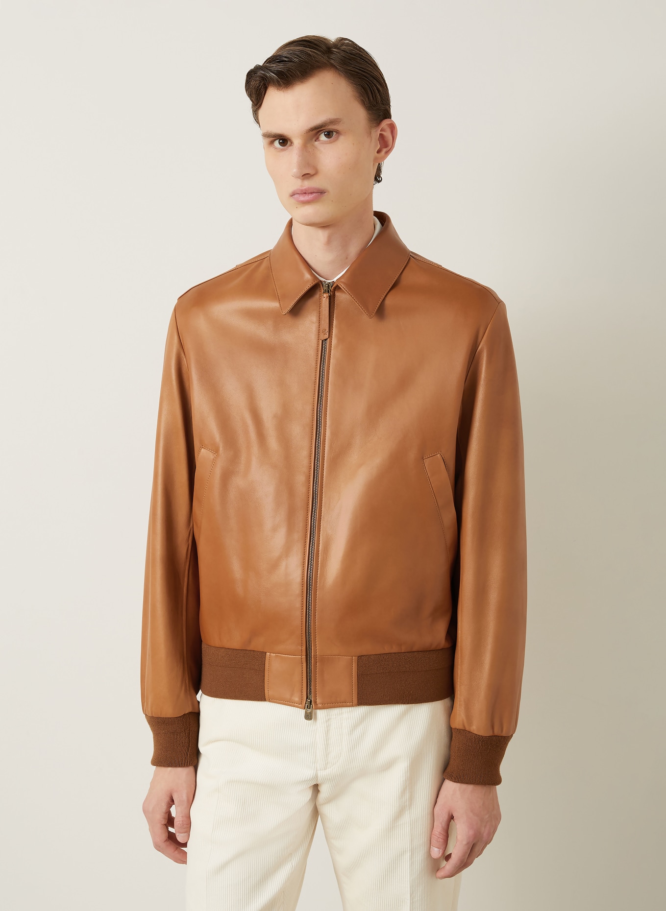 RALPH LAUREN PURPLE LABEL Lederjacke: BRAUN