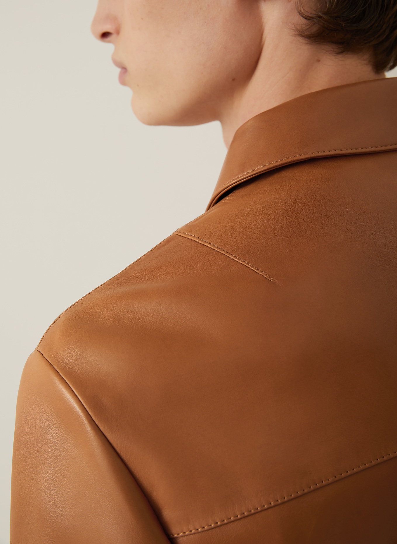 RALPH LAUREN PURPLE LABEL Lederjacke: BRAUN