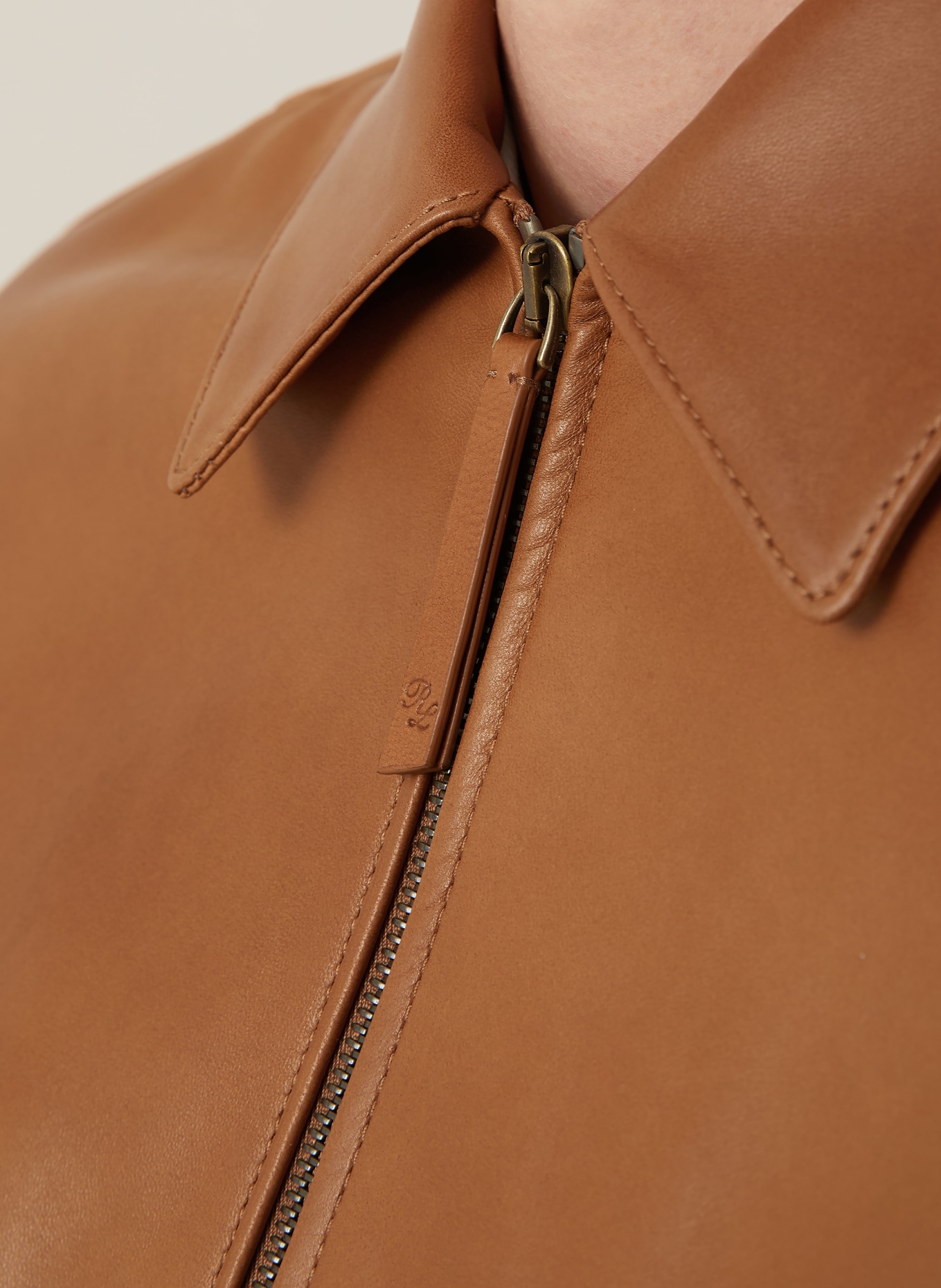 RALPH LAUREN PURPLE LABEL Lederjacke: BRAUN