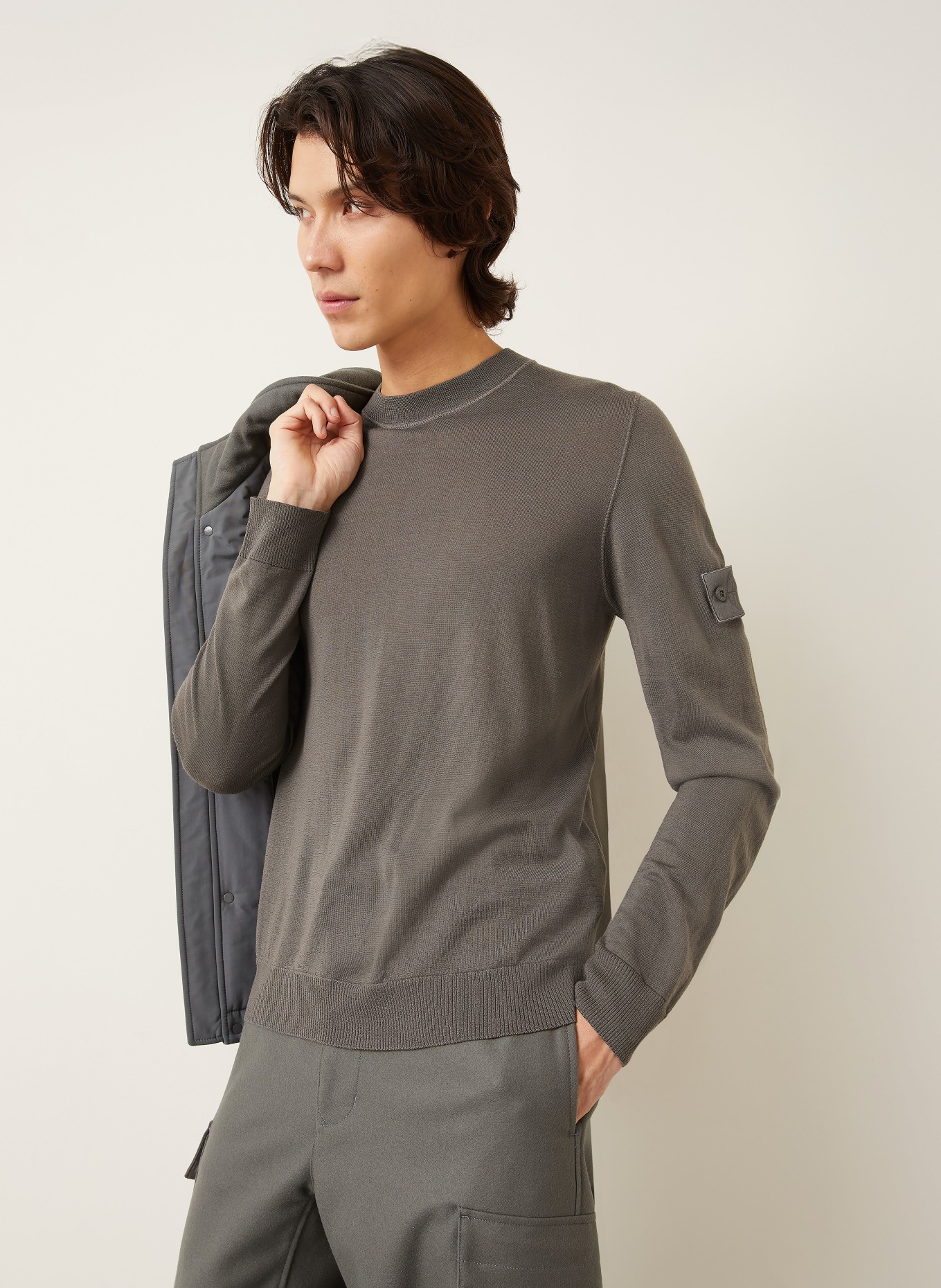 STONE ISLAND Pullover GHOST: DUNKELGRAU