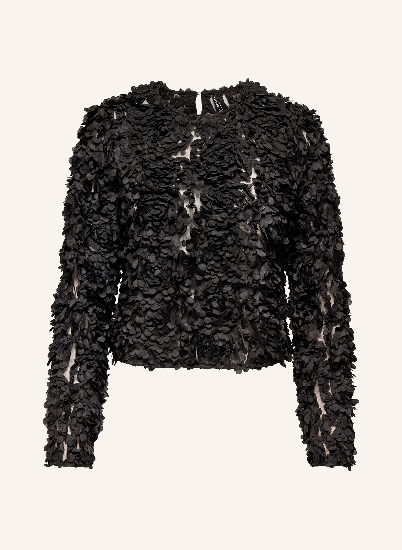 ONLY Blusenshirt aus Mesh: SCHWARZ