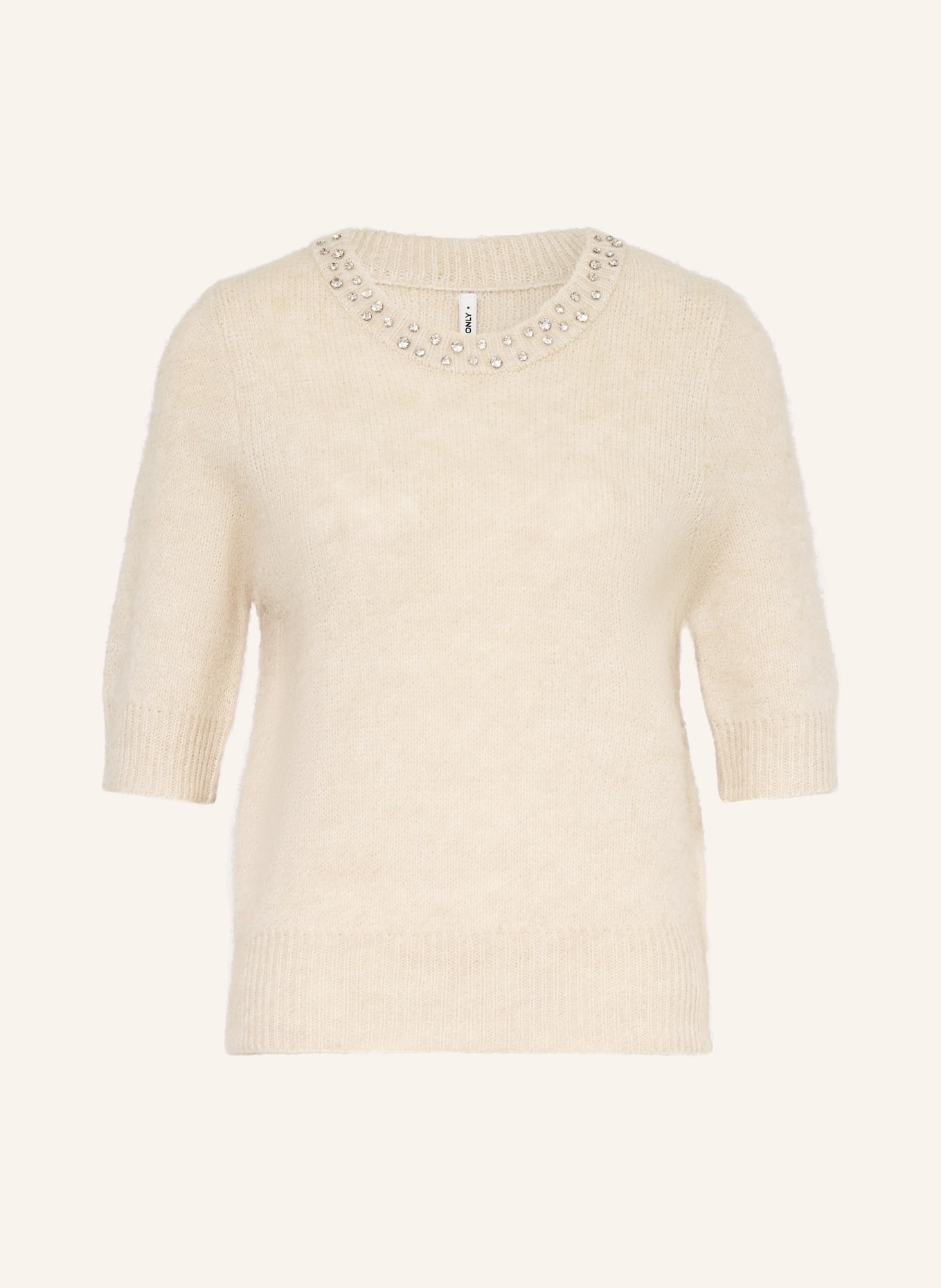 ONLY Strickshirt mit Schmucksteinen: ECRU