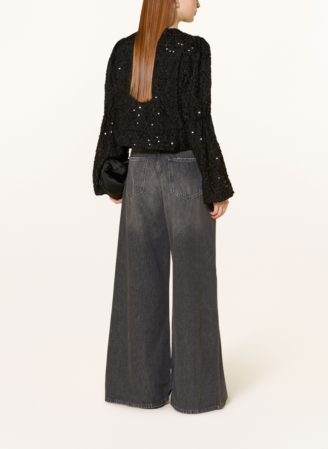 Y.A.S. Bluse ASSERALA mit Pailletten: SCHWARZ