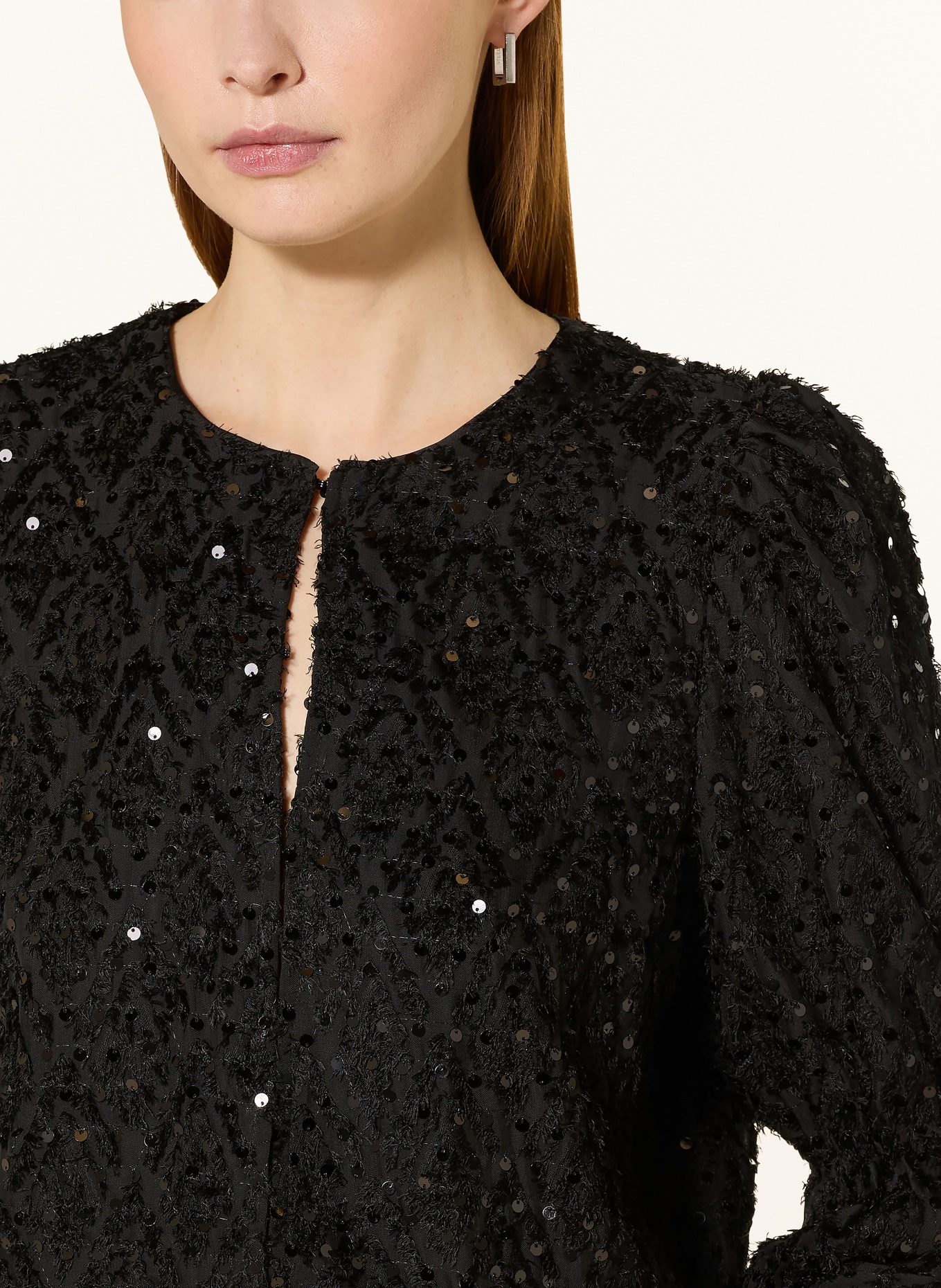 Y.A.S. Bluse ASSERALA mit Pailletten: SCHWARZ