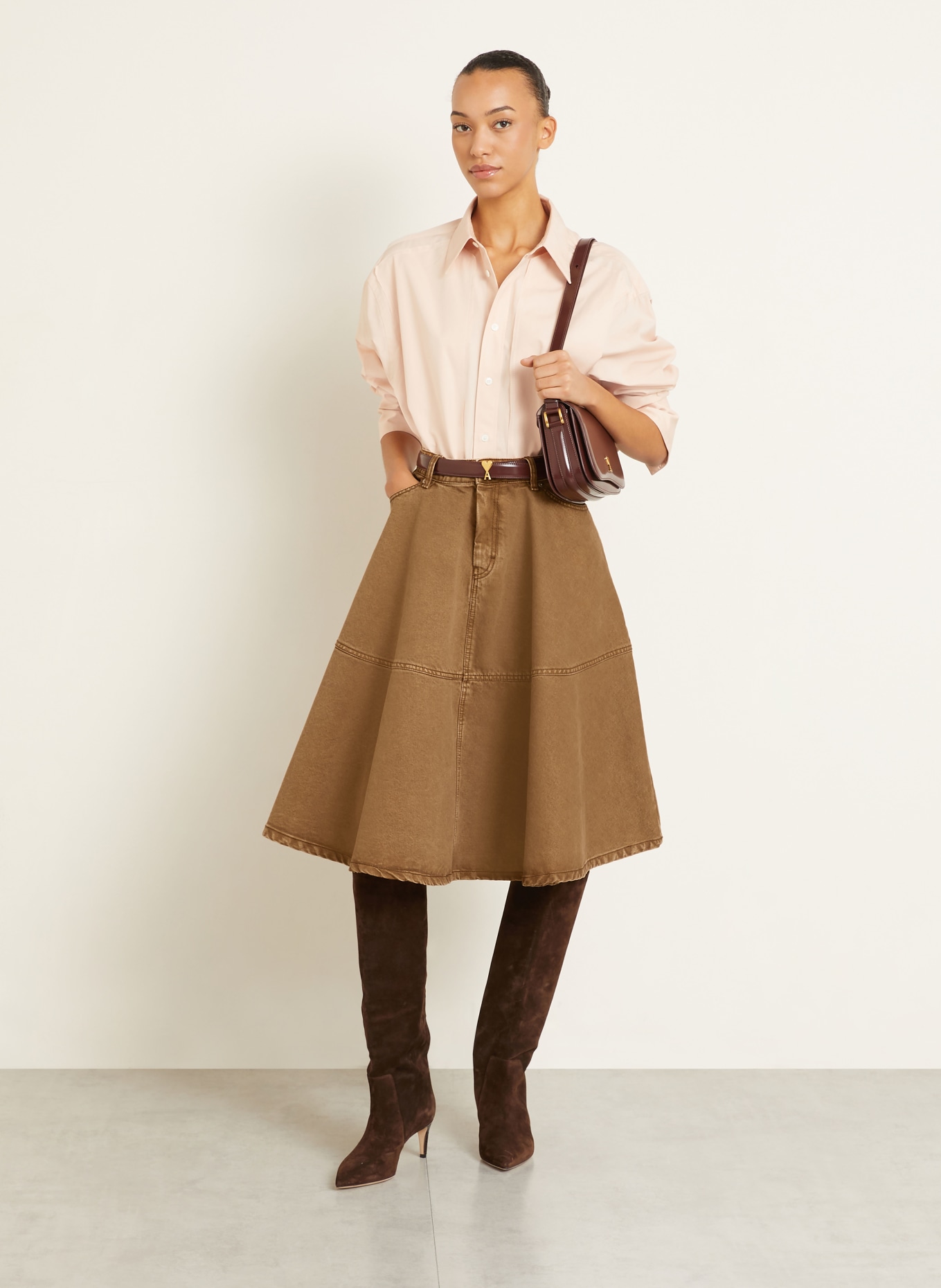 AMI PARIS Jeansrock: BRAUN