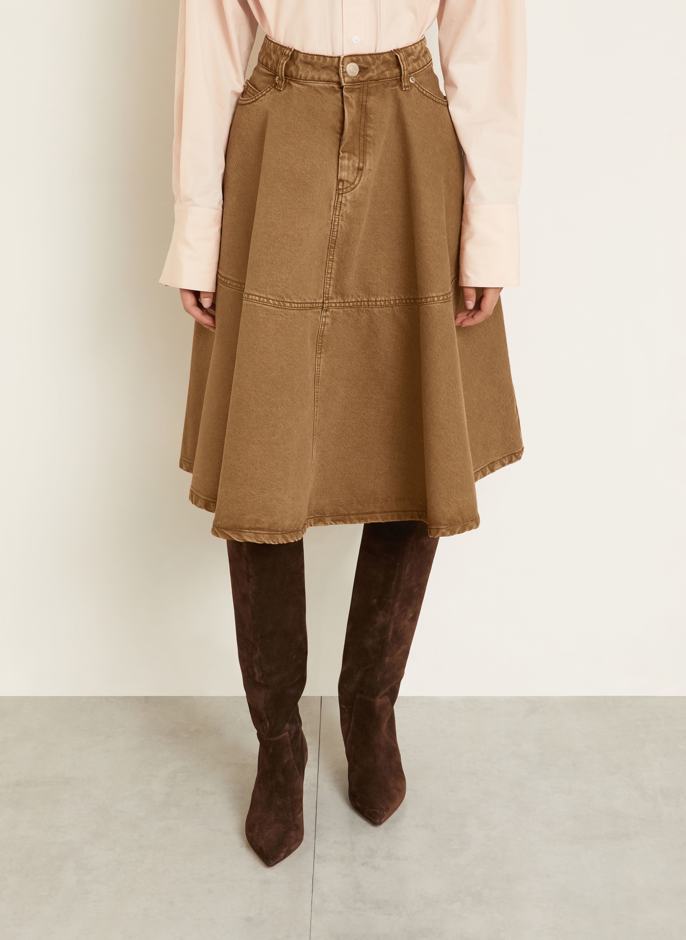 AMI PARIS Jeansrock: BRAUN