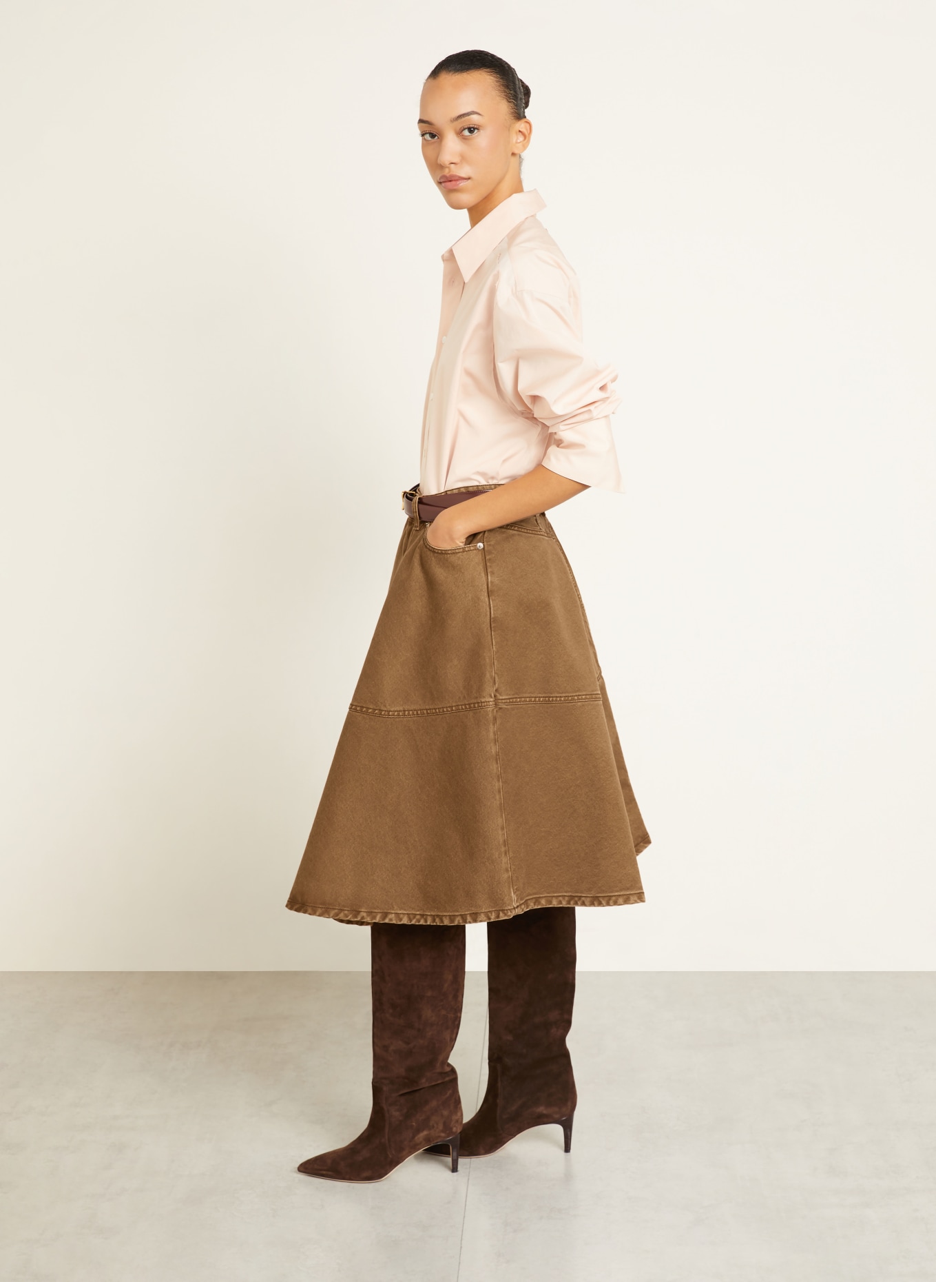 AMI PARIS Jeansrock: BRAUN