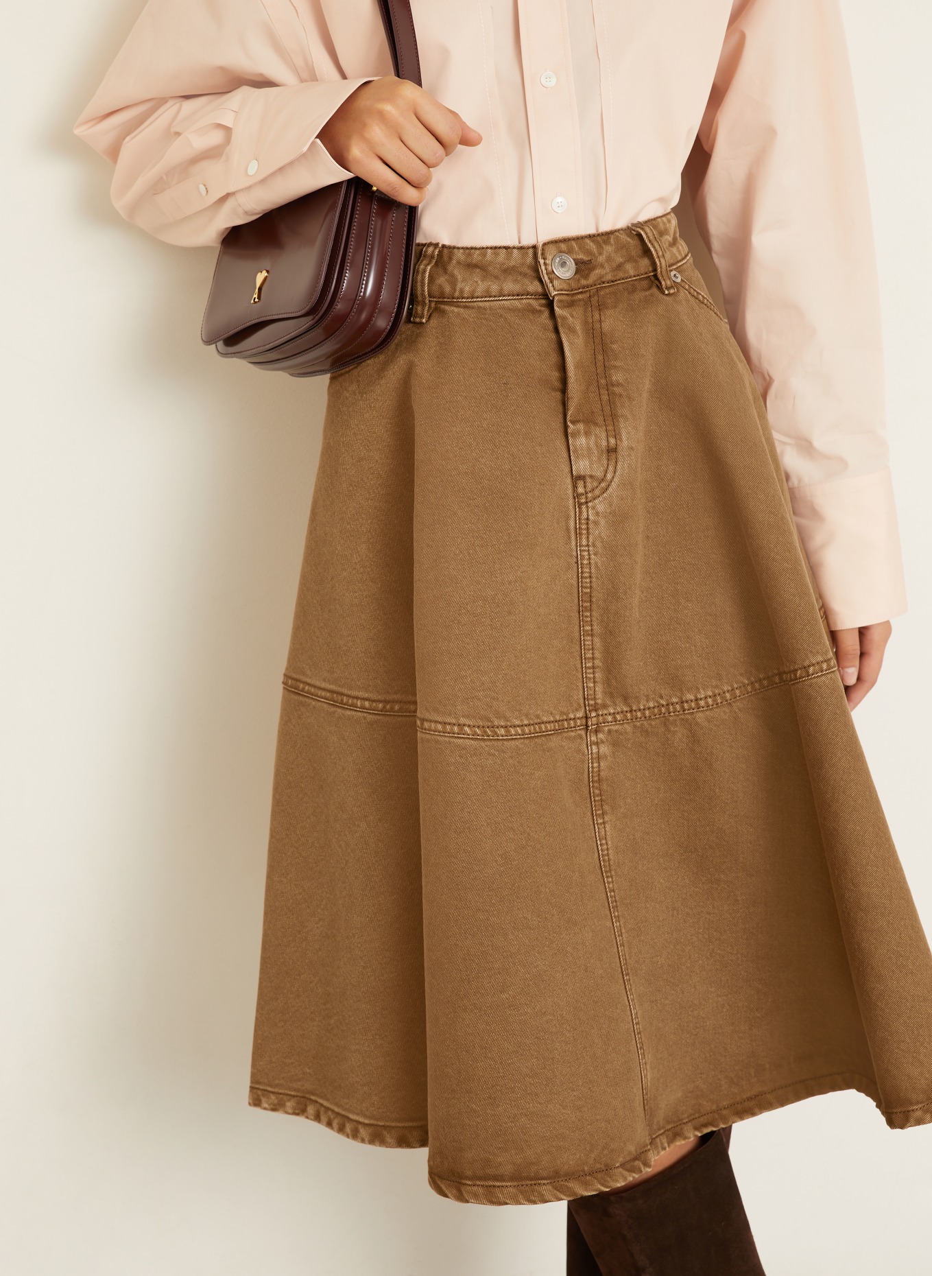 AMI PARIS Jeansrock: BRAUN