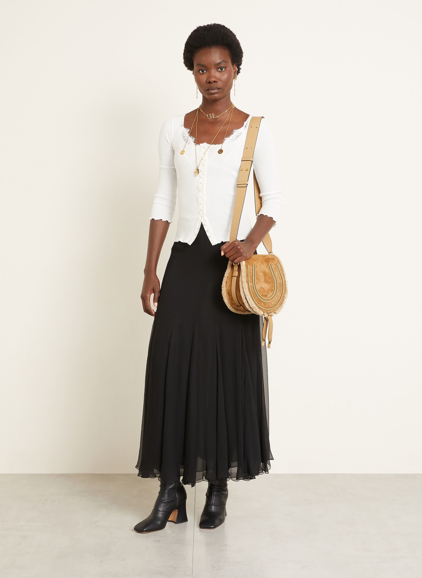 Chloé MARCIE shoulder bag: Summery Beige