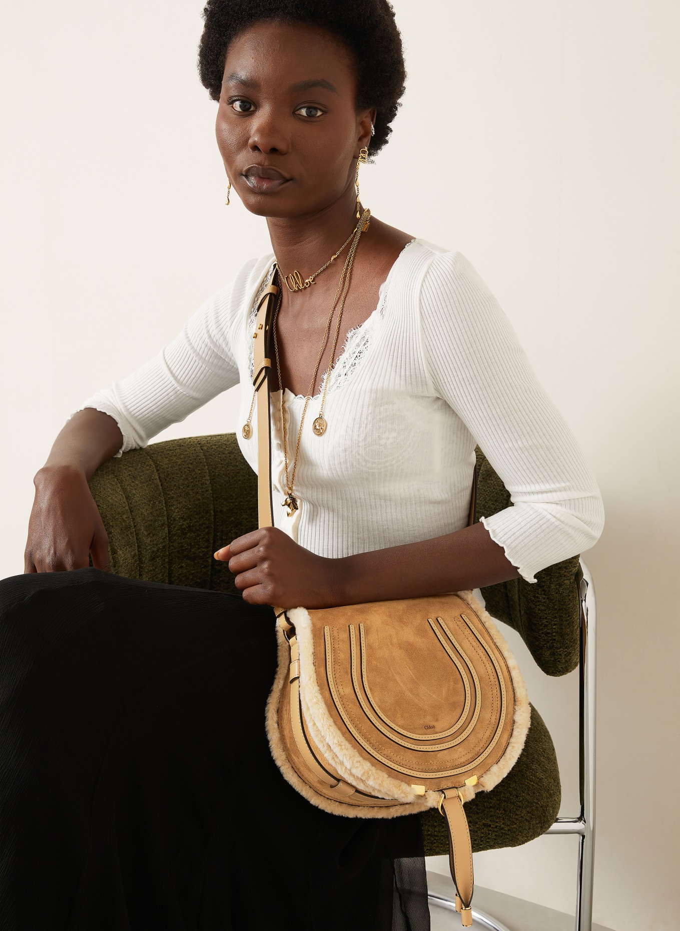 Chloé MARCIE shoulder bag: Summery Beige