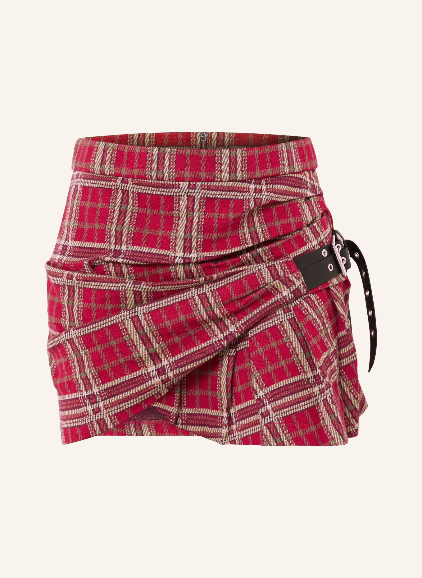 ISABEL MARANT Jerseyrock GISEN in Wickeloptik: ROT / BEIGE / SCHWARZ