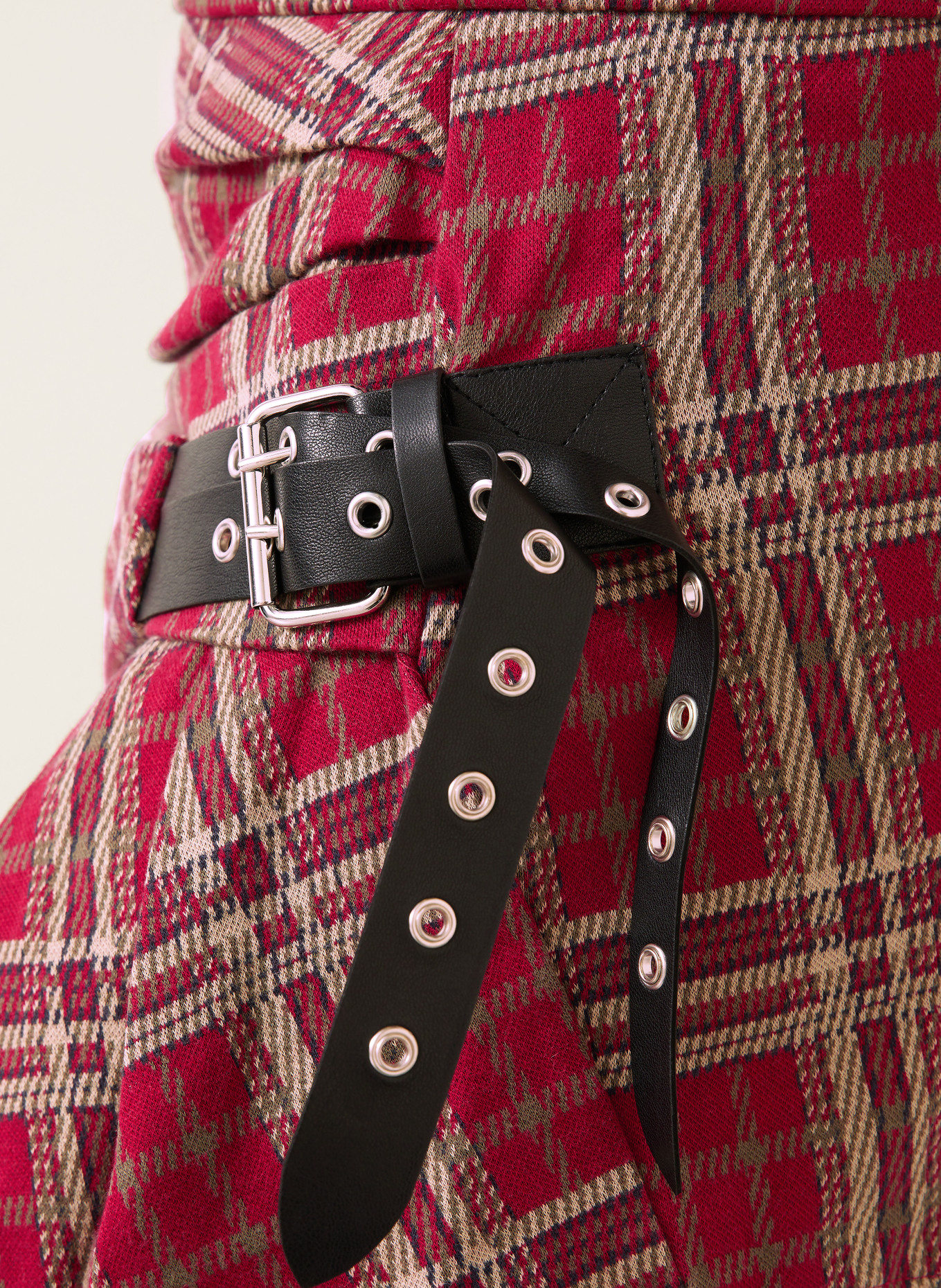 ISABEL MARANT Jerseyrock GISEN in Wickeloptik: ROT / BEIGE / SCHWARZ