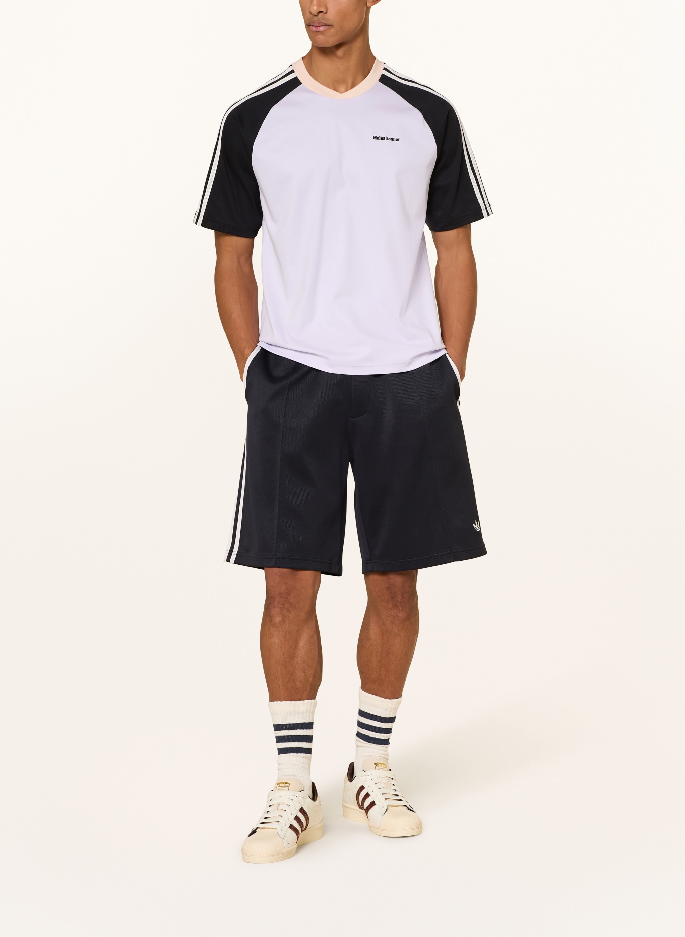 adidas T-Shirt CALI: HELLLILA / CREME / SCHWARZ