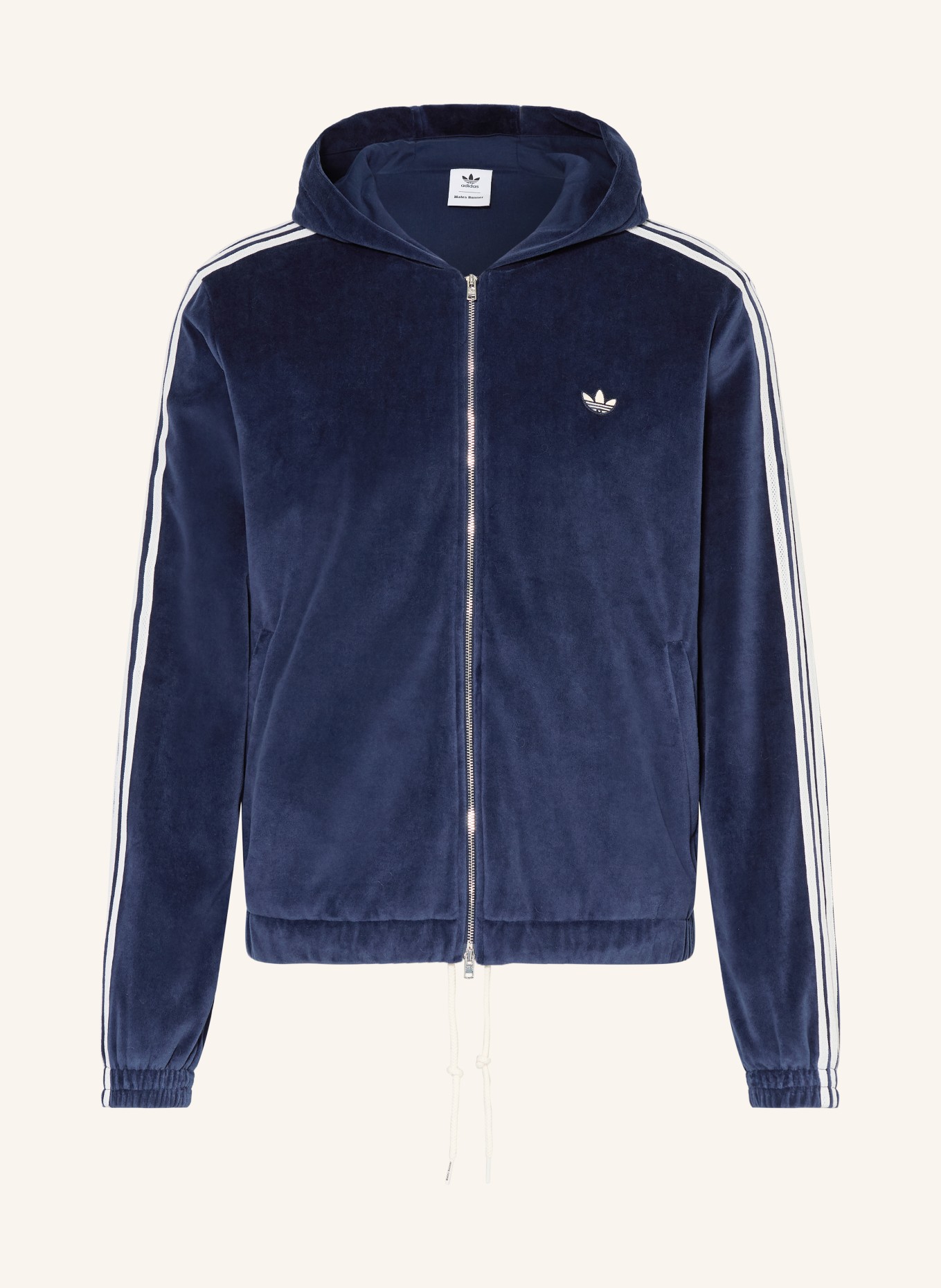 adidas Nickijacke VELOUR ORIGINALS: DUNKELBLAU / CREME