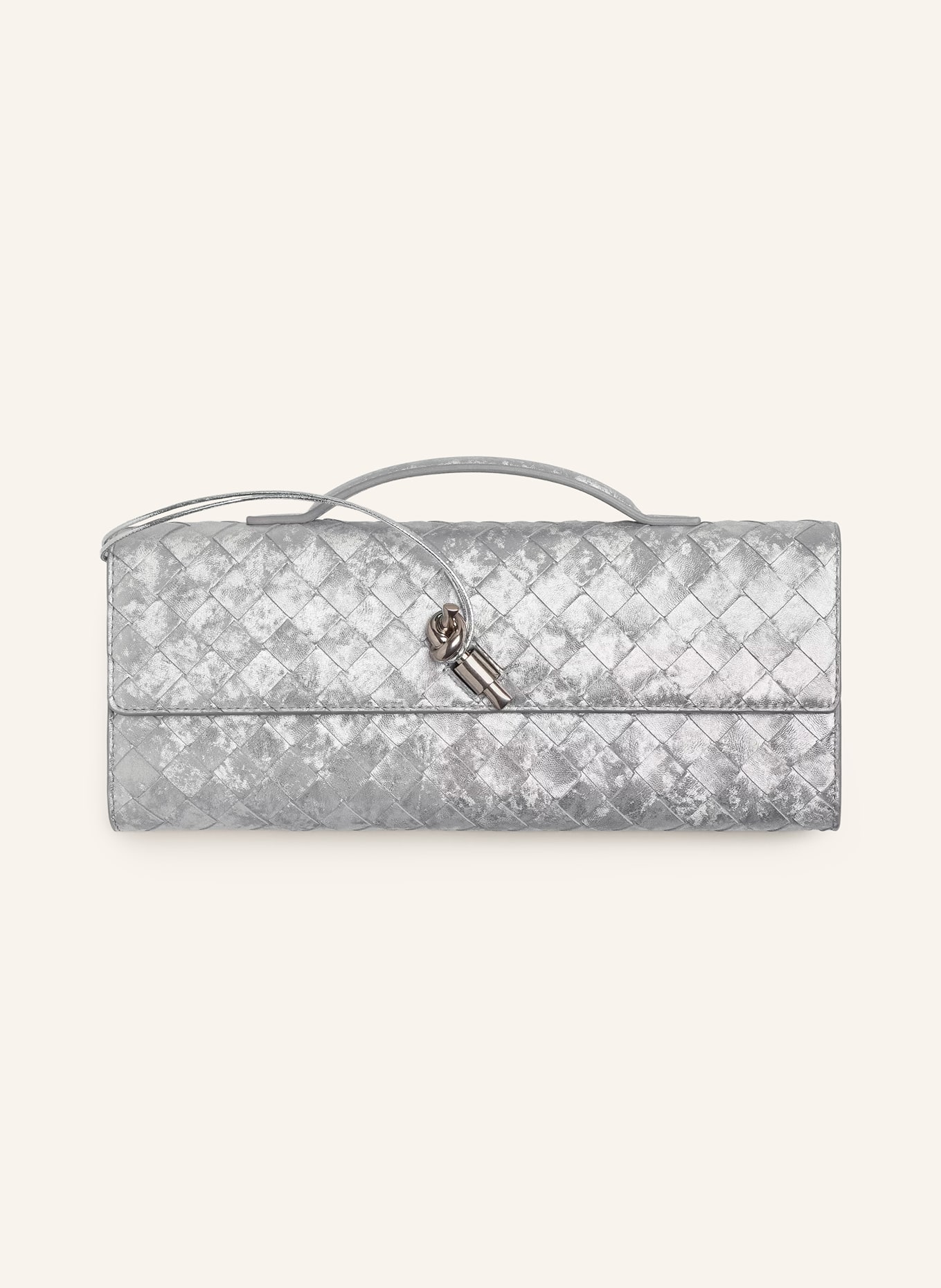 BOTTEGA VENETA Clutch ANDIAMO: SILVER/SILVER