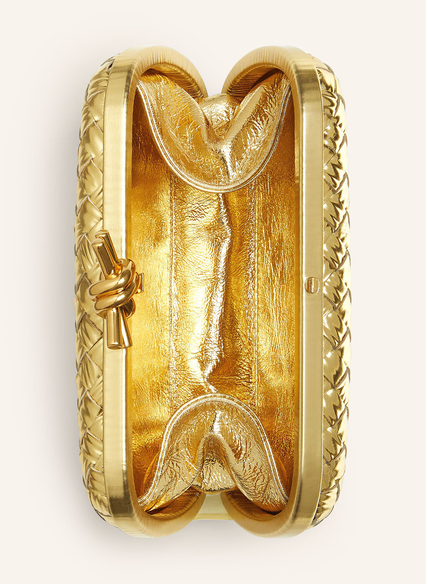 BOTTEGA VENETA Clutch KNOT: GOLD/GOLD