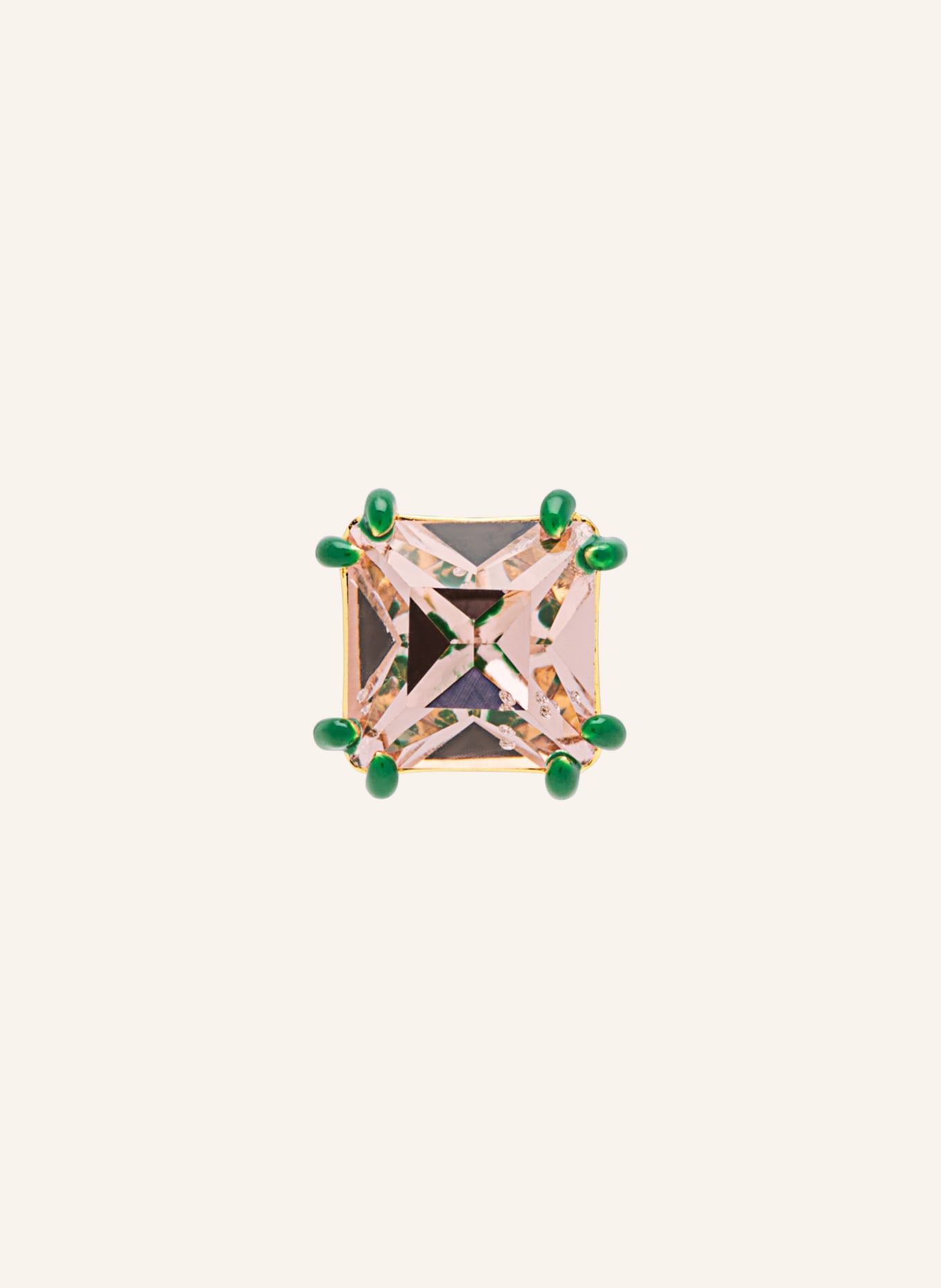 LULU Copenhagen GALA CRYSTAL BLING stud earrings: PINK / GOLD / GREEN