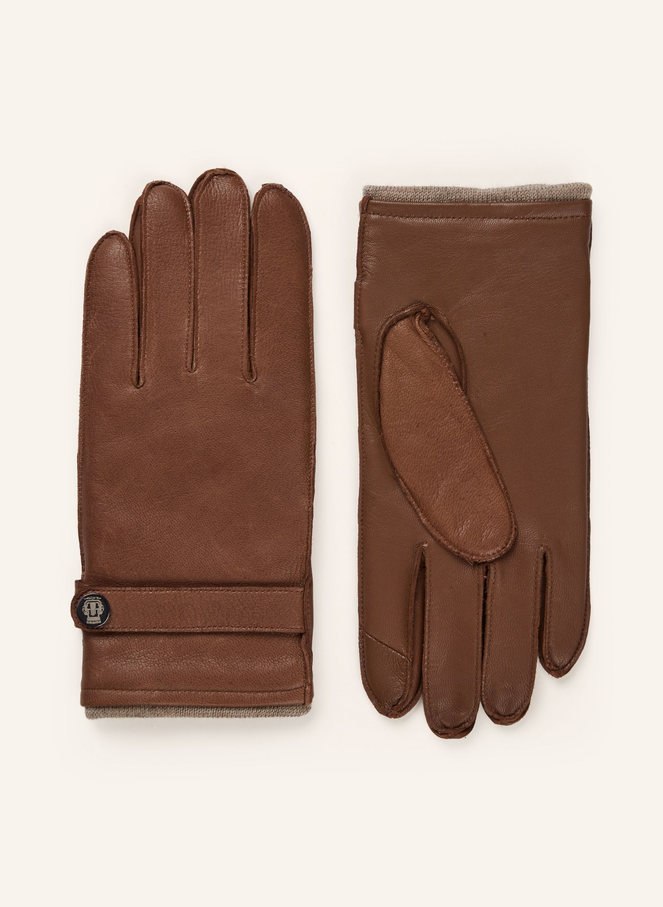 ROECKL Lederhandschuhe WILHELMSHAVEN mit Touchscreen-Funktion: BRAUN