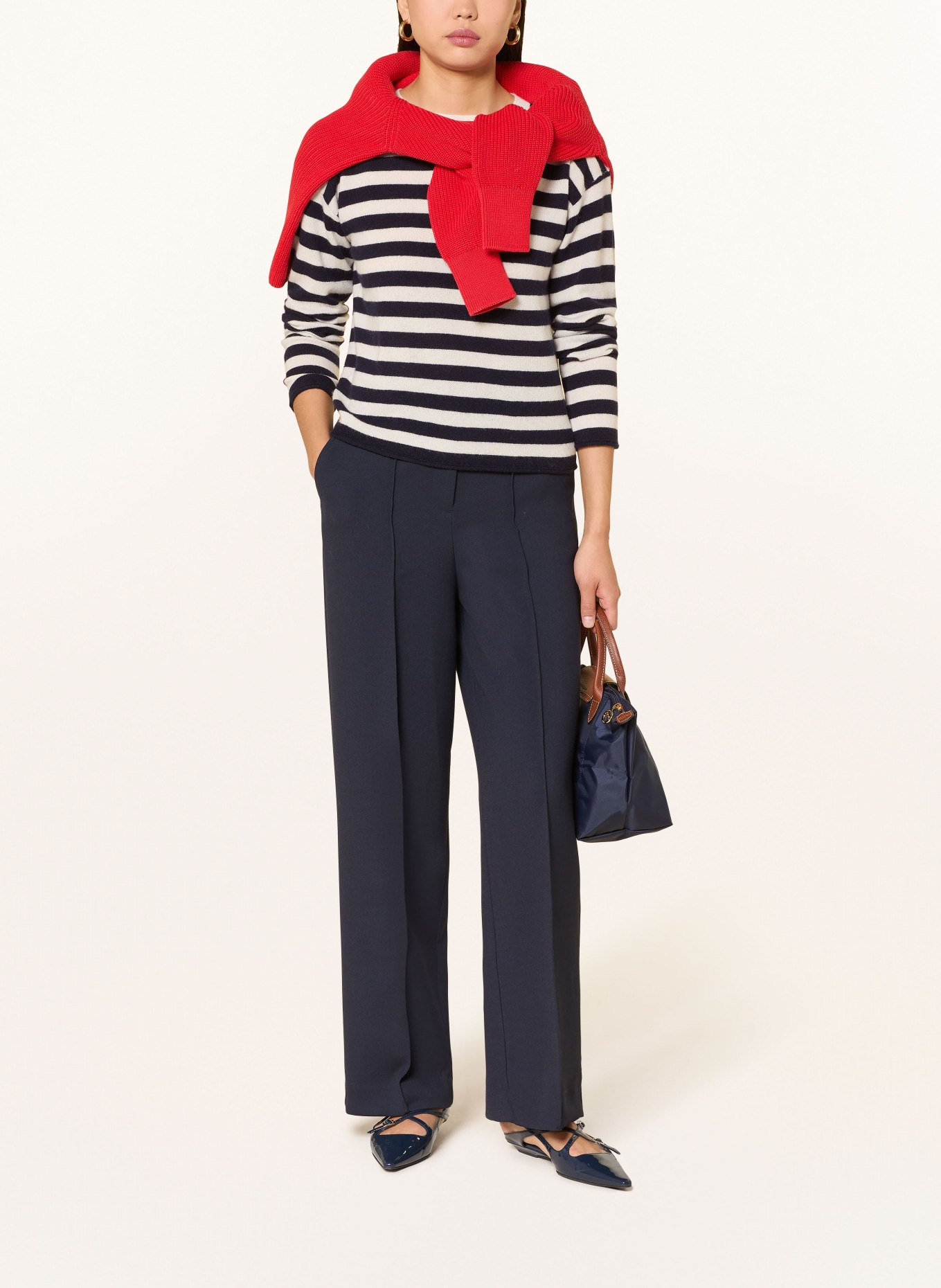 darling harbour Cashmere-Pullover: creme / navy