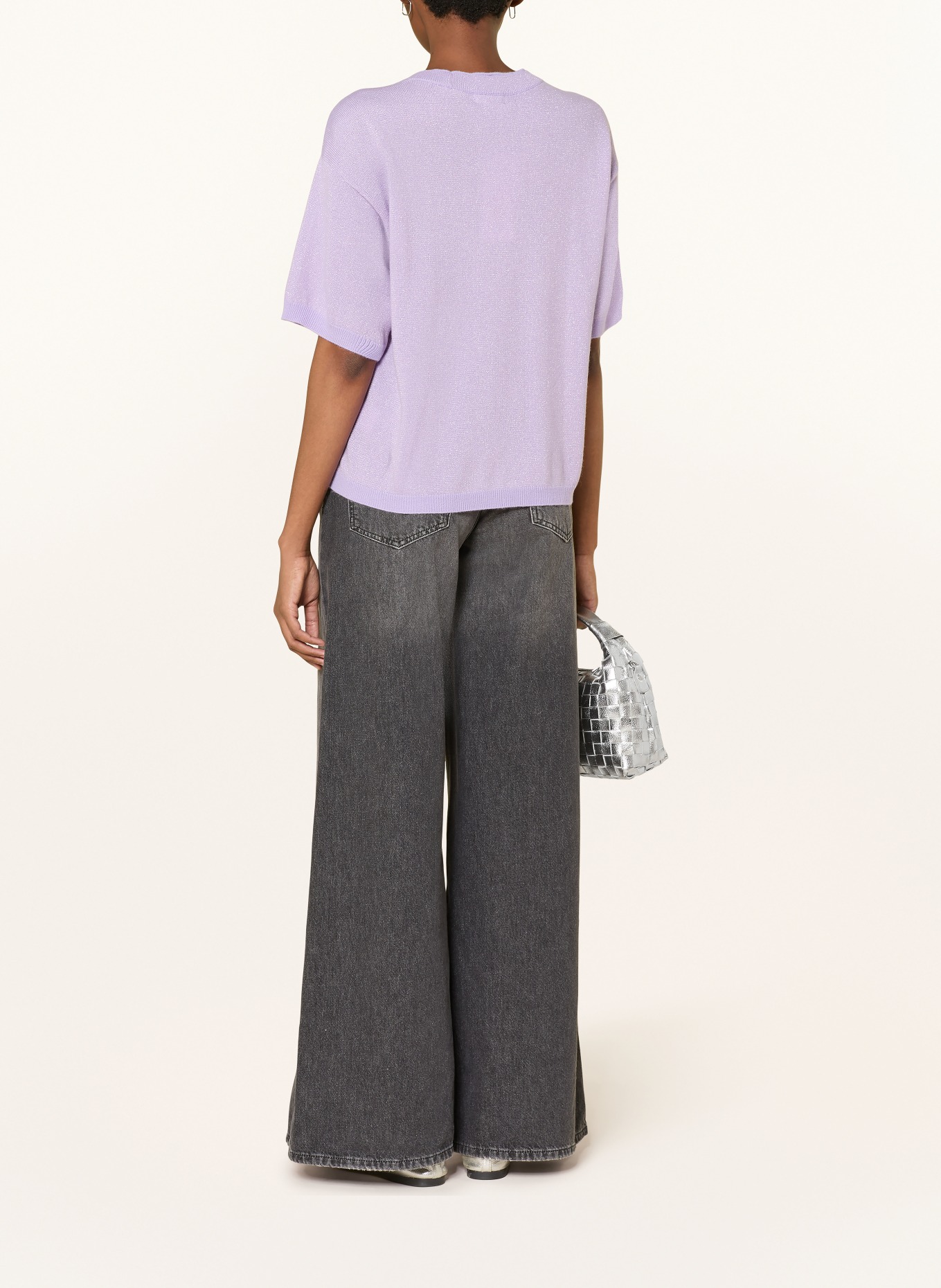 darling harbour Strickshirt aus Cashmere mit Glitzergarn: LILAC