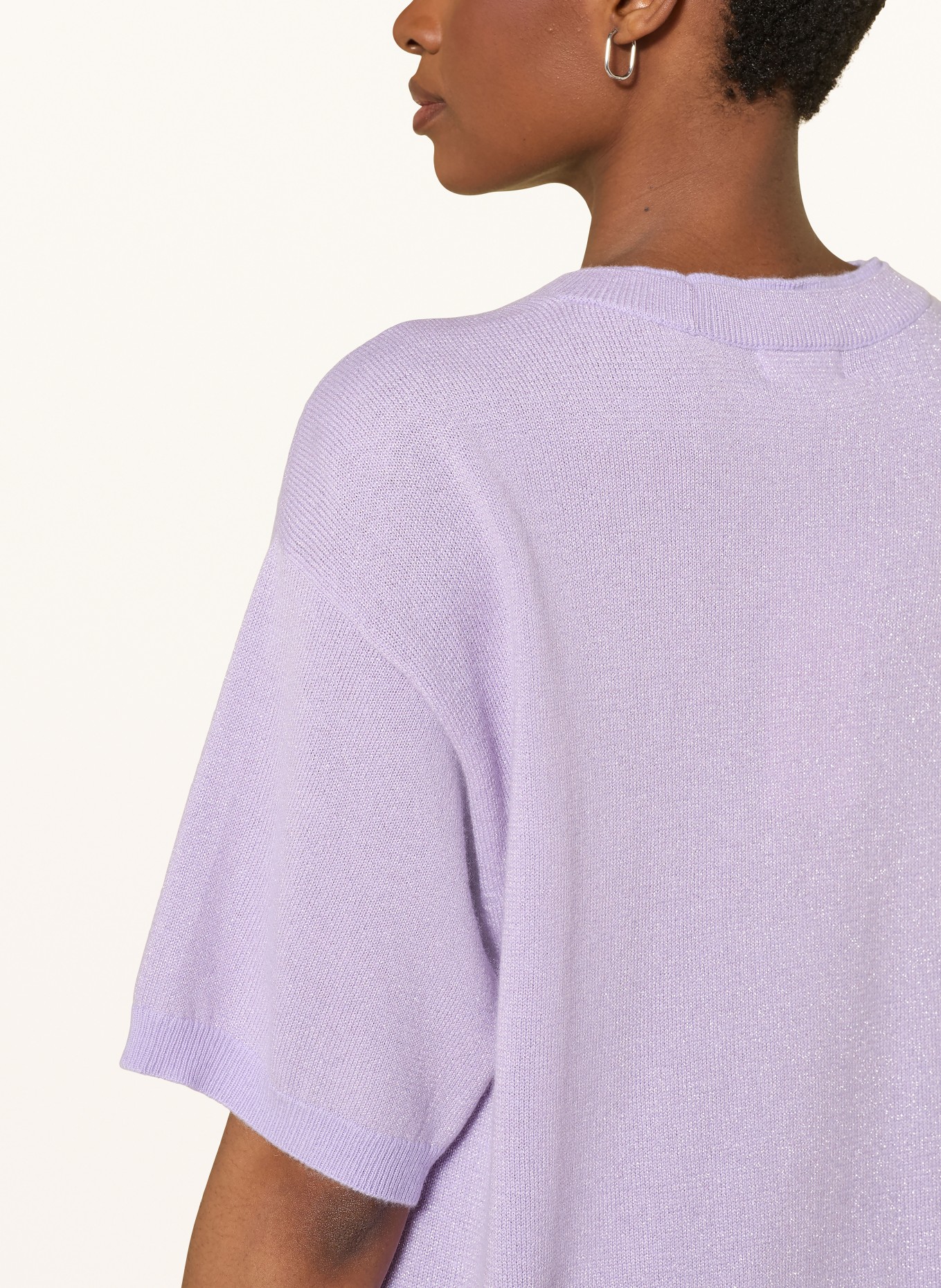 darling harbour Strickshirt aus Cashmere mit Glitzergarn: LILAC
