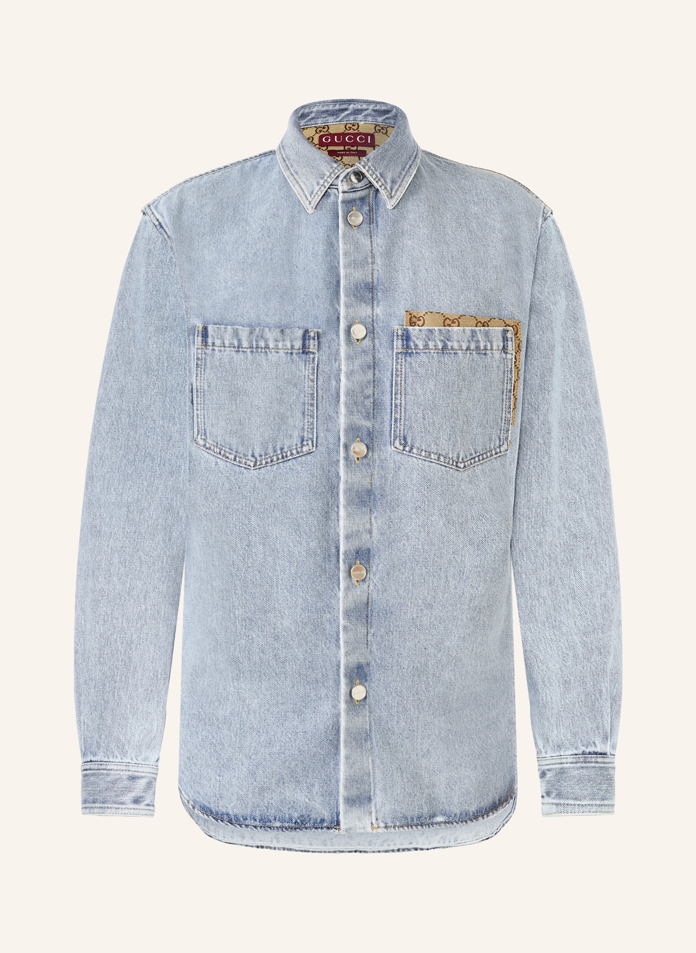 GUCCI Comfort Fit denim shirt: BLUE