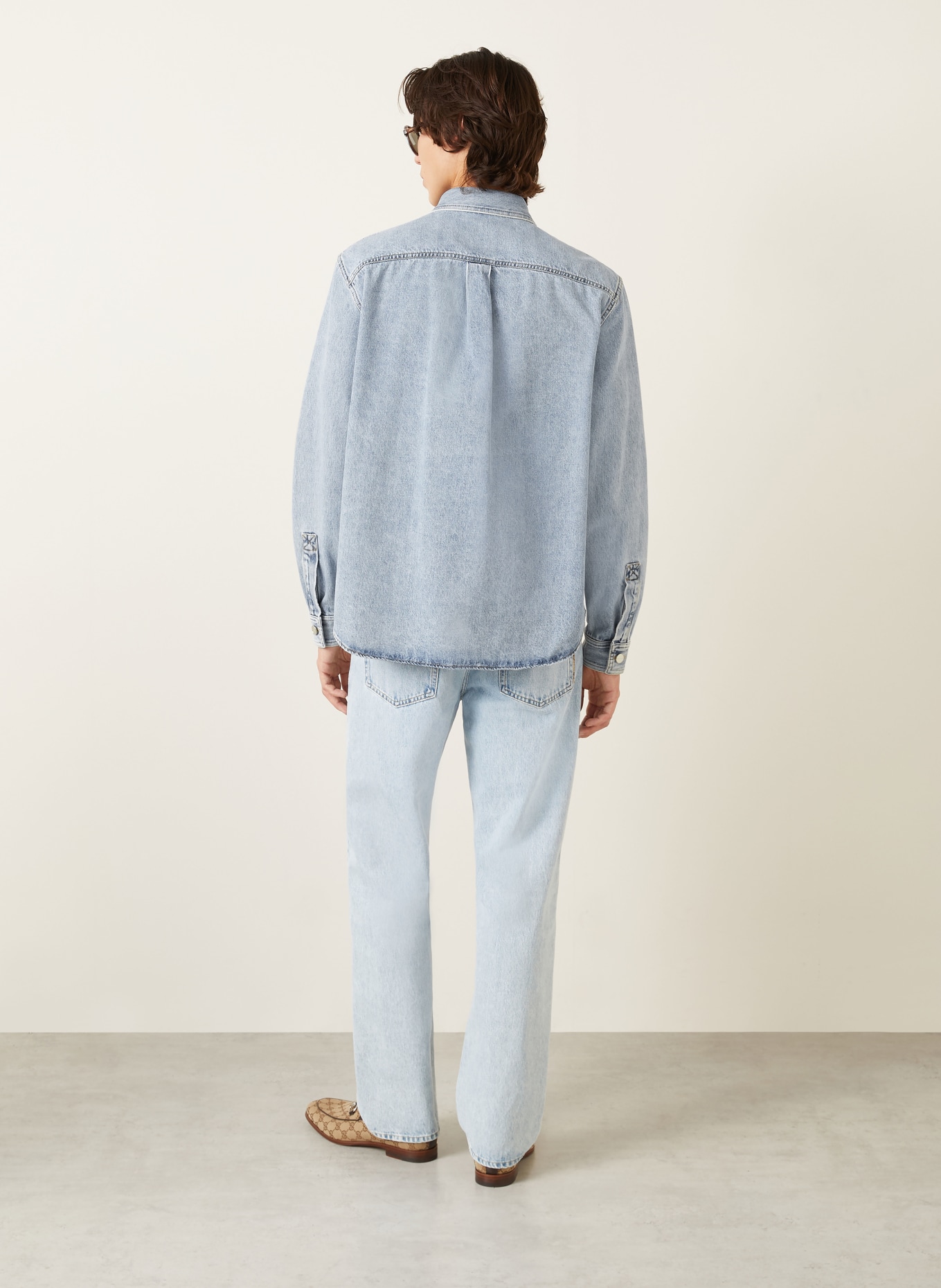 GUCCI Comfort Fit denim shirt: BLUE