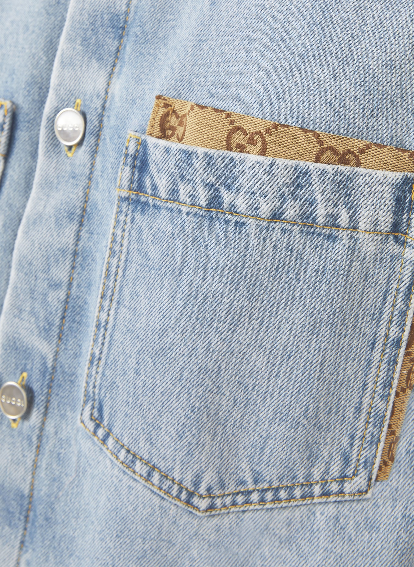 GUCCI Comfort Fit denim shirt: BLUE