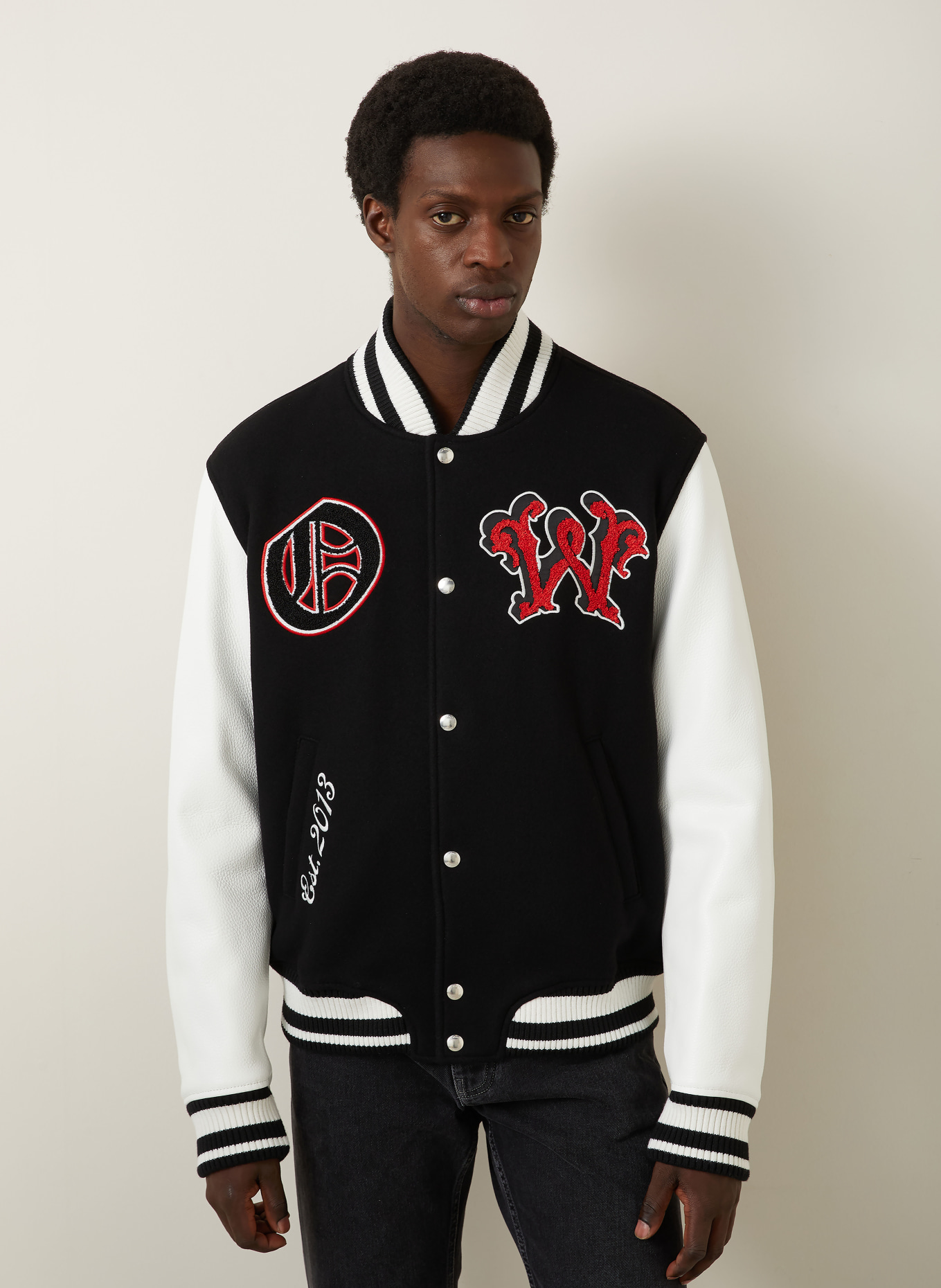 Off-White College-Jacke: SCHWARZ / ROT / WEISS
