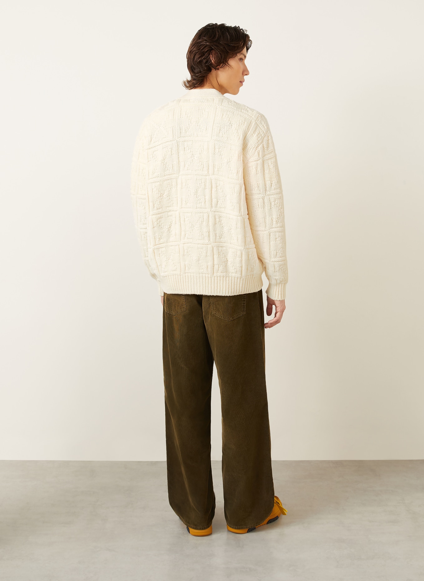 Off-White Strickjacke ARROW: ECRU / OLIV