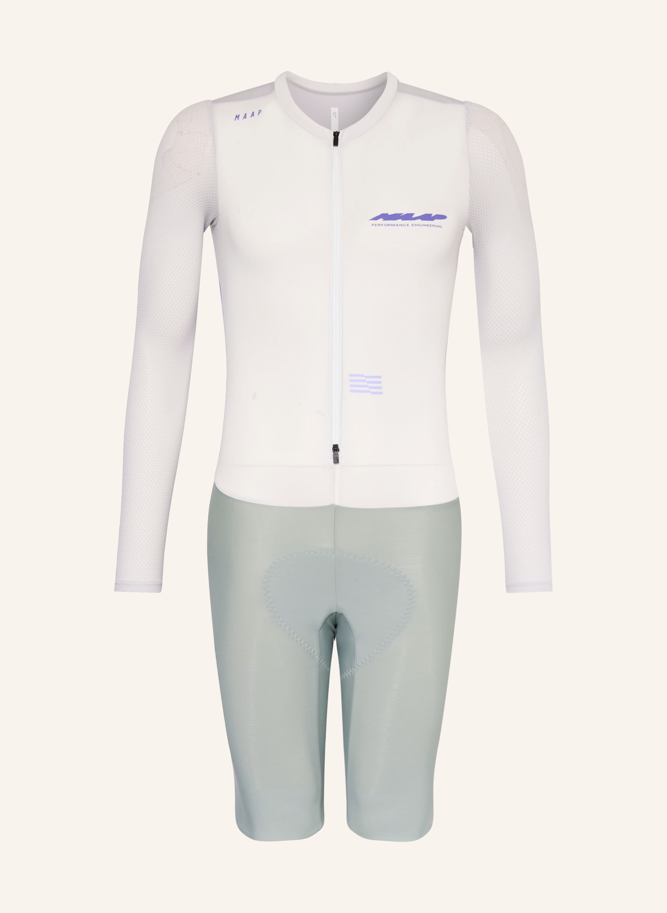 MAAP Kombinezon ECLIPSE PRO LS RACE z wyściełaną wkładką: JASNOCZARY / CZIEMNOSZARY / LILA