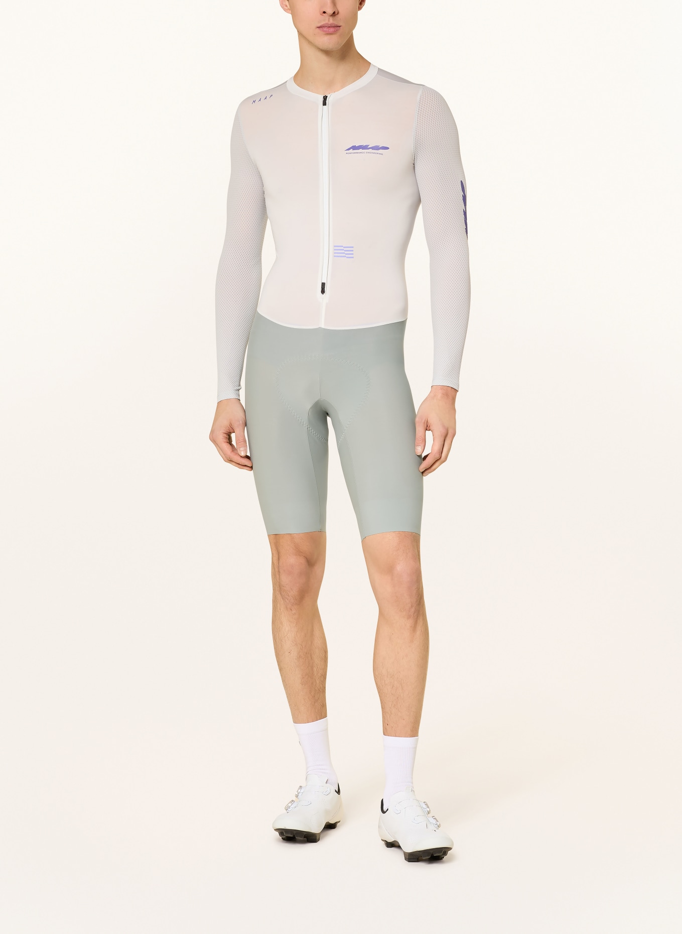 MAAP Kombinezon ECLIPSE PRO LS RACE z wyściełaną wkładką: JASNOCZARY / CZIEMNOSZARY / LILA