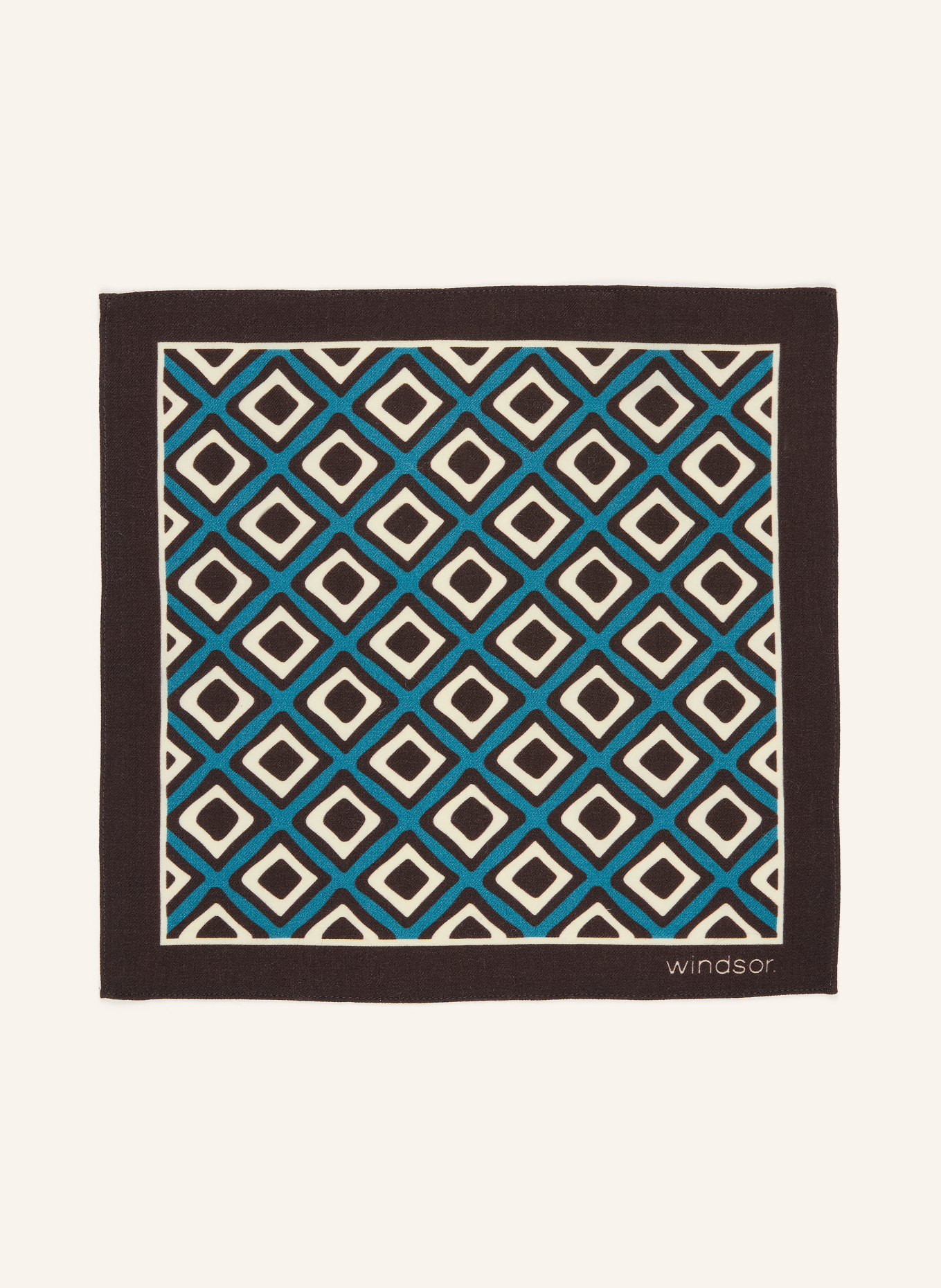 windsor. pocket square: DARK BROWN / ECRU / BLUE GRAY