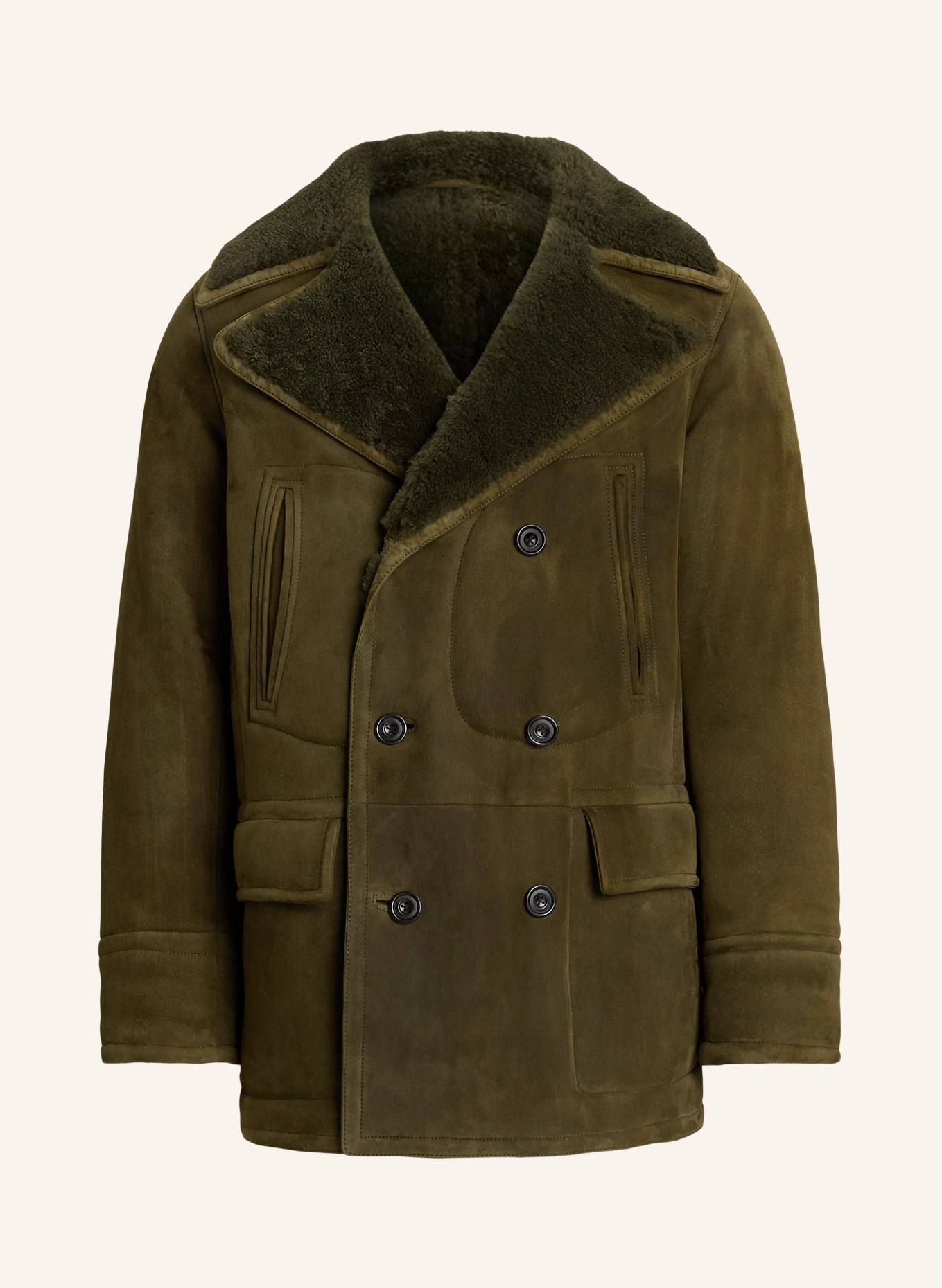 RALPH LAUREN PURPLE LABEL Lederjacke: OLIV / KHAKI